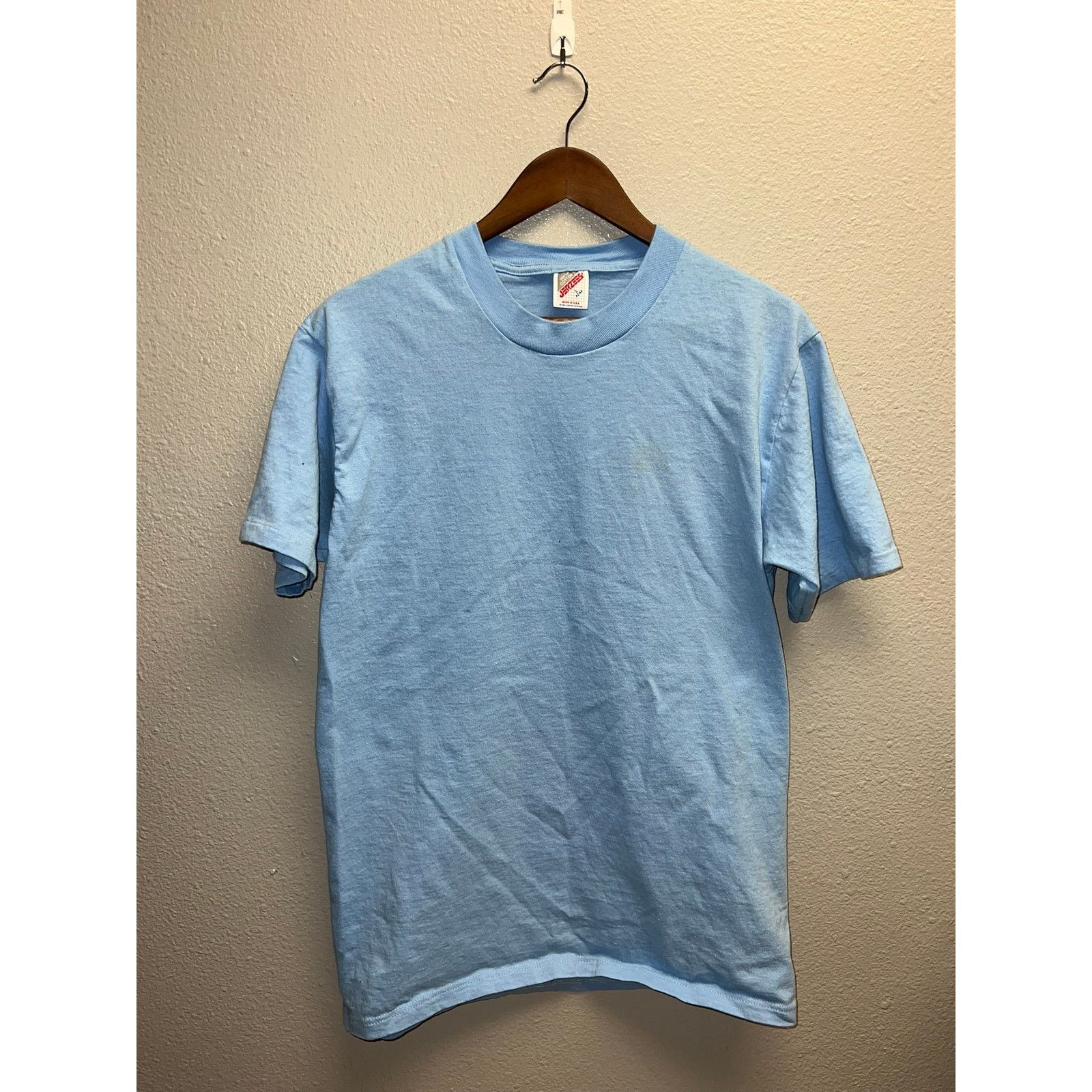 Jerzees 90s Vintage Jerzees Blue Blank Shirt Tee Stains Stained L Size US L / EU 52-54 / 3 - 1 Thumbnail