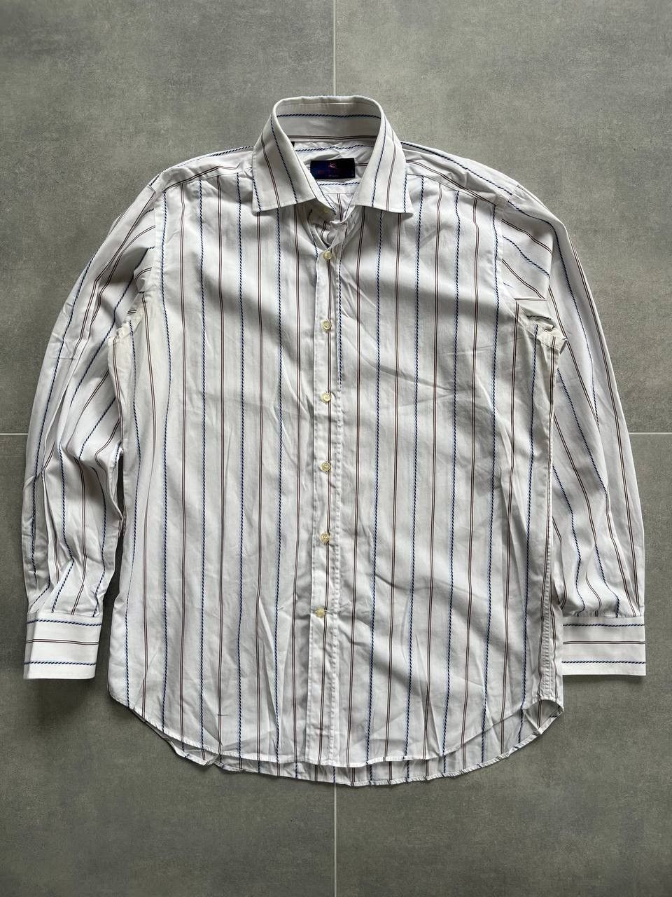 Etro Etro Striped White Button Up Shirt Size US L / EU 52-54 / 3 - 1 Thumbnail