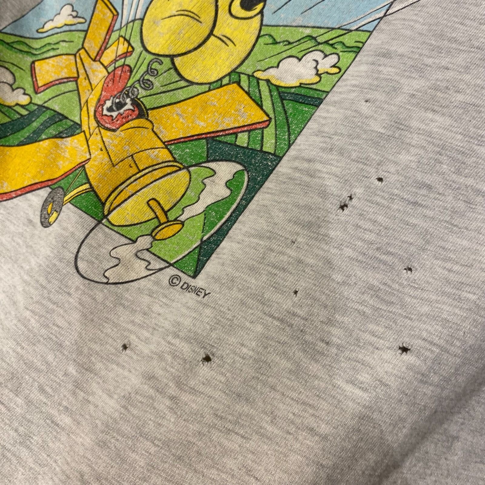 Hanes Vintage Disney Mickey Mouse Ejecting Out Of Airplane 90's Th Size US L / EU 52-54 / 3 - 2 Thumbnail