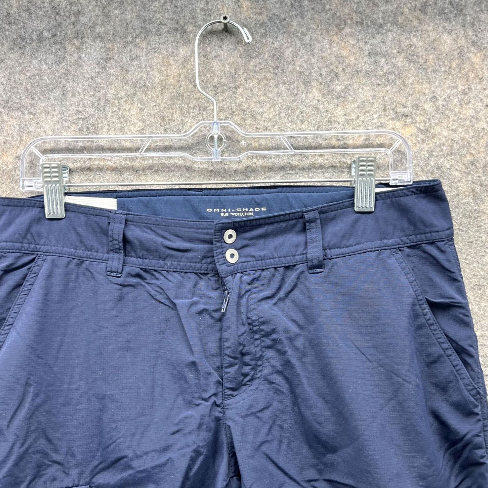 Vintage Columbia Shorts Women 8 Blue Navy Chino Flat Front Omni Shade PFG Hiking Shirtless? Size 30" / US 8 / IT 44 - 2 Thumbnail