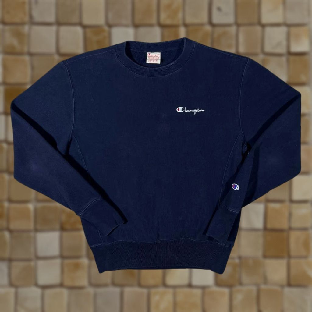 Champion Champion Reverse Weave Embroidered Mini Logo Navy Blue Sweatshirt M Men Long Sleeve Pullover Size US M / EU 48-50 / 2 - 1 Thumbnail