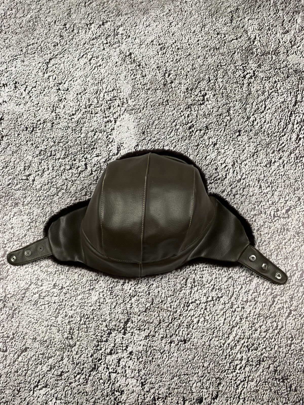 Japanese Brand Vintage Y2K faux leather aviator Ushanka hat streetwear Size ONE SIZE - 3 Thumbnail