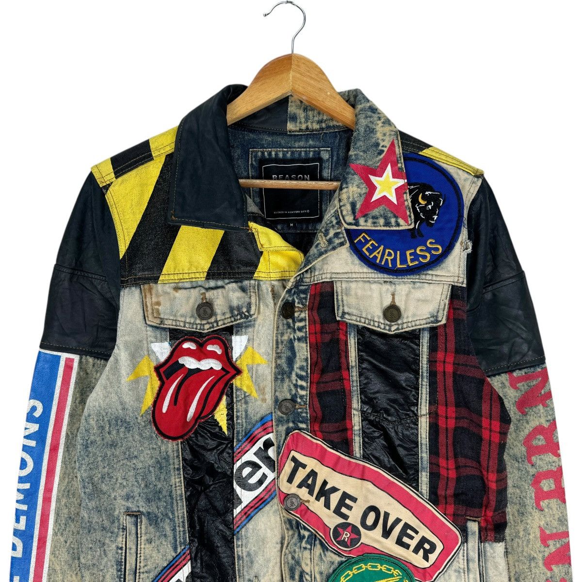 Reason ☀️REASON PATCHWORK DENIM ZIPPER JACKET Size US M / EU 48-50 / 2 - 4 Thumbnail