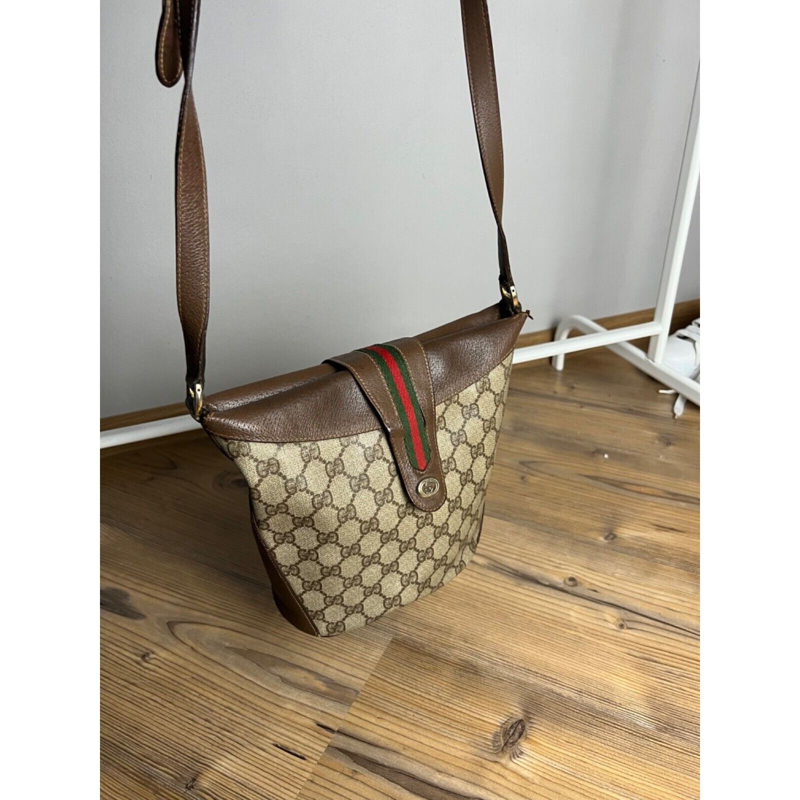 Gucci MINT! GUCCI Old GG Supreme Sherry Line Shoulder Bag Brown 40 Size ONE SIZE - 4 Thumbnail