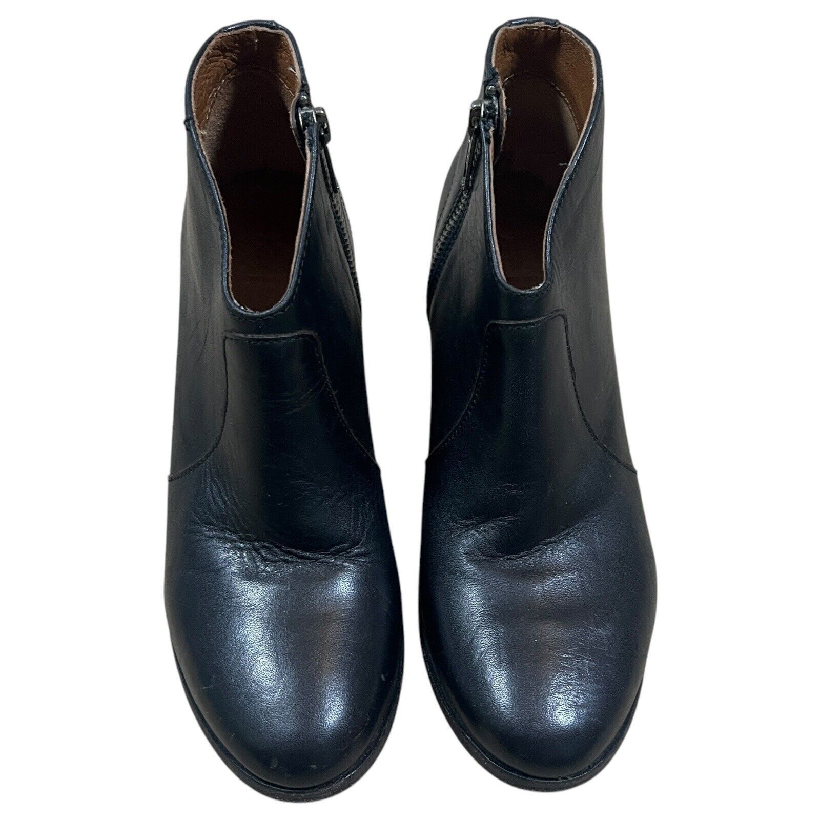 Frye Frye Nora Zip Black Leather Zipper Ankle Booties Size 6M Size US 6 / IT 36 - 4 Thumbnail