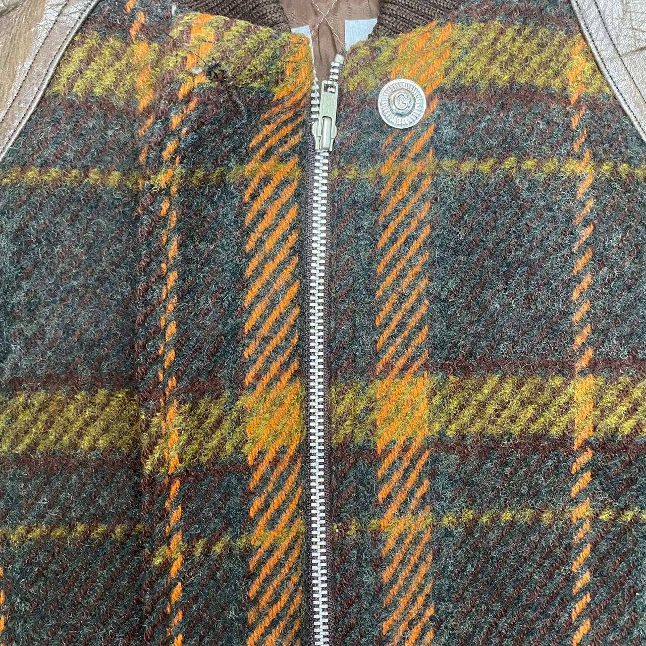 Vintage Z233 VTG GIO SPORTS TARTAN WOOL LEATHER VARSITY Size US S / EU 44-46 / 1 - 6 Thumbnail
