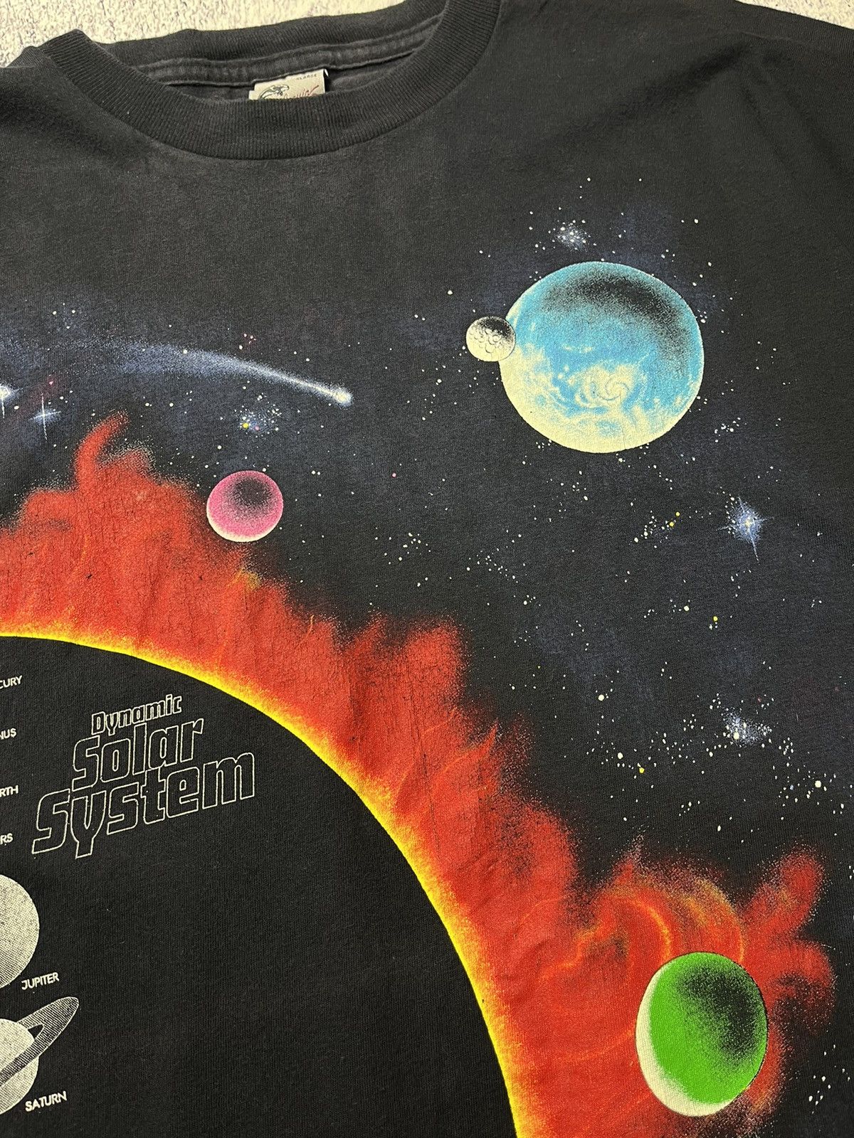 Vintage 1990 Vintage Peter Kull Solar System Graphic T-Shirt 90s Size US XL / EU 56 / 4 - 8 Thumbnail
