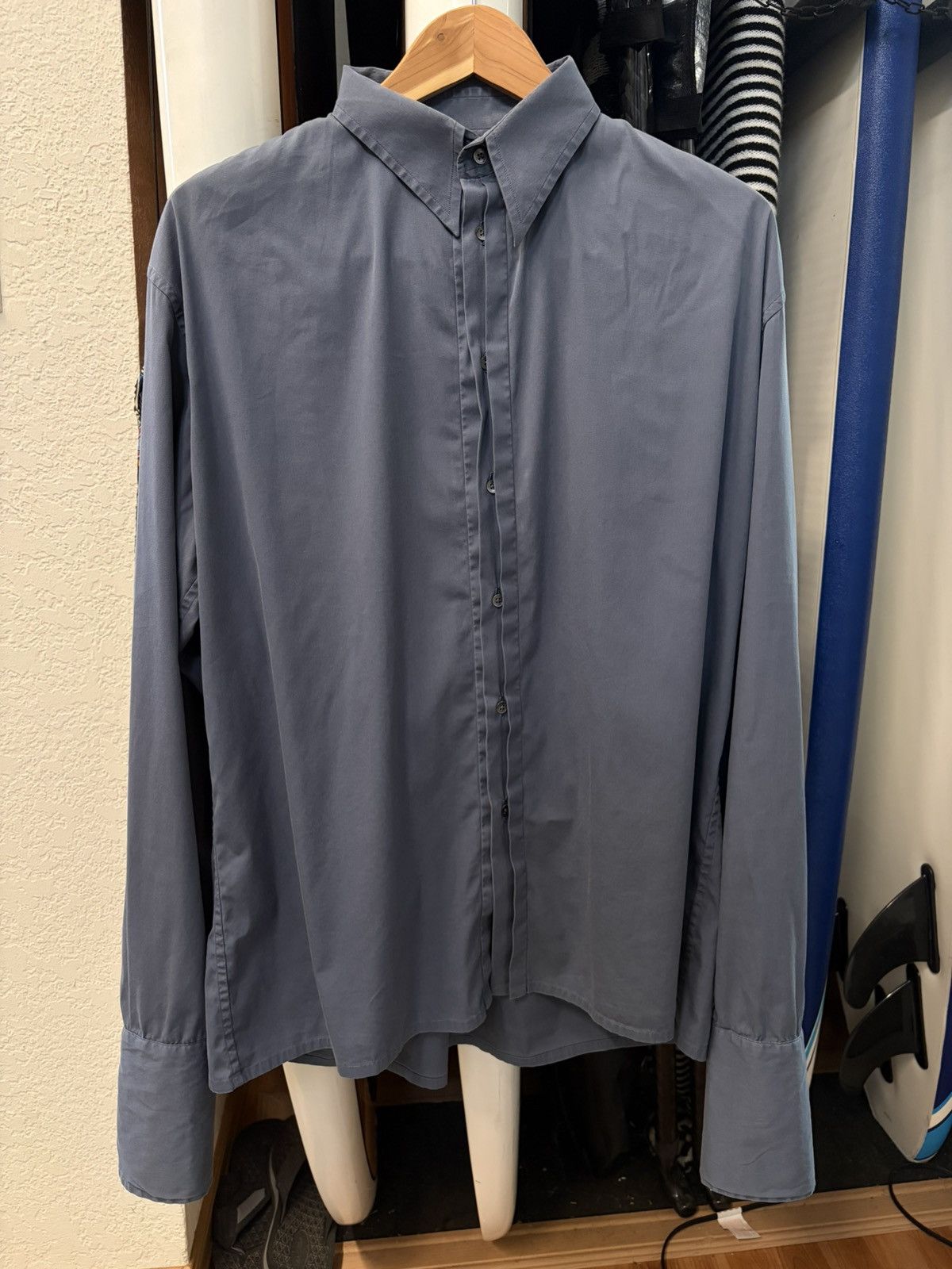 Yves Saint Laurent YSL Rive Gauche - Hidden Placket Shirt by Hedi Slimane Size US XL / EU 56 / 4 - 1 Thumbnail