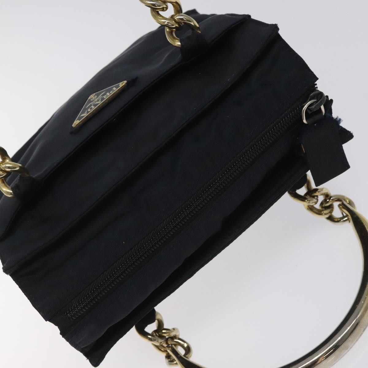 Prada PRADA Hand Bag Nylon Navy Gold Size ONE SIZE - 6 Thumbnail