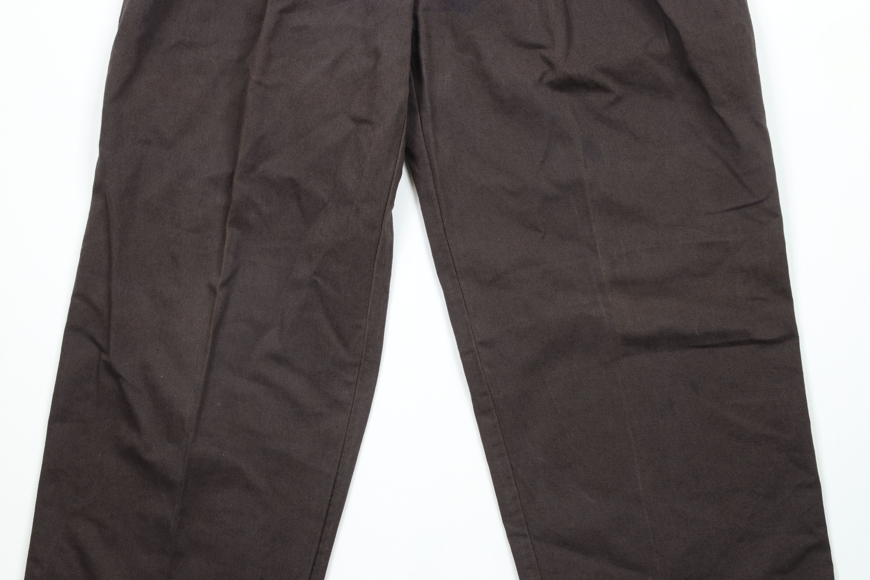 Vintage Vintage 90s Streetwear Pleated Wide Leg Chino Pants Brown Size US 36 / EU 52 - 3 Thumbnail