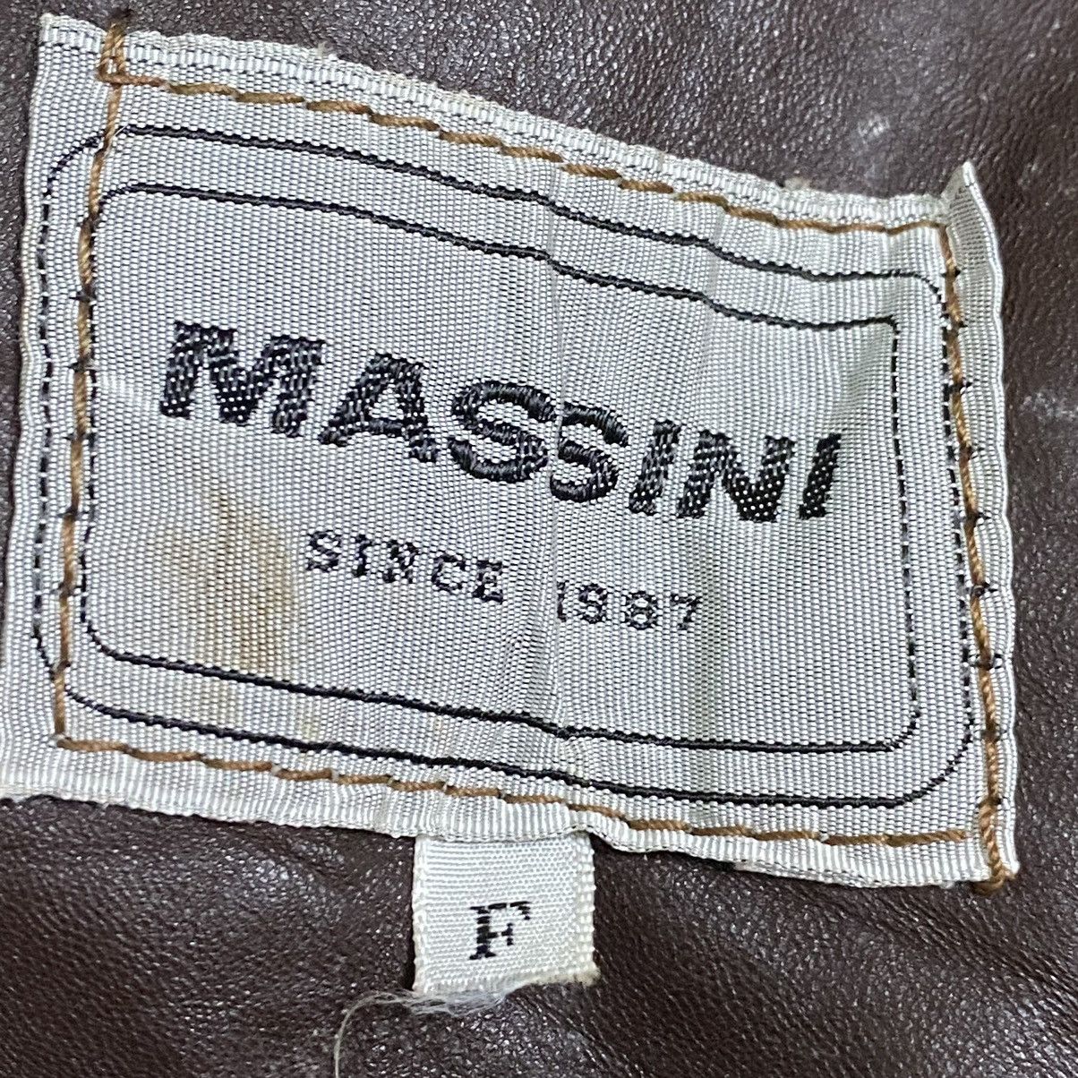 Handmade Massini Fur Faux double breasted cropped leather jacket Size US M / EU 48-50 / 2 - 14 Thumbnail