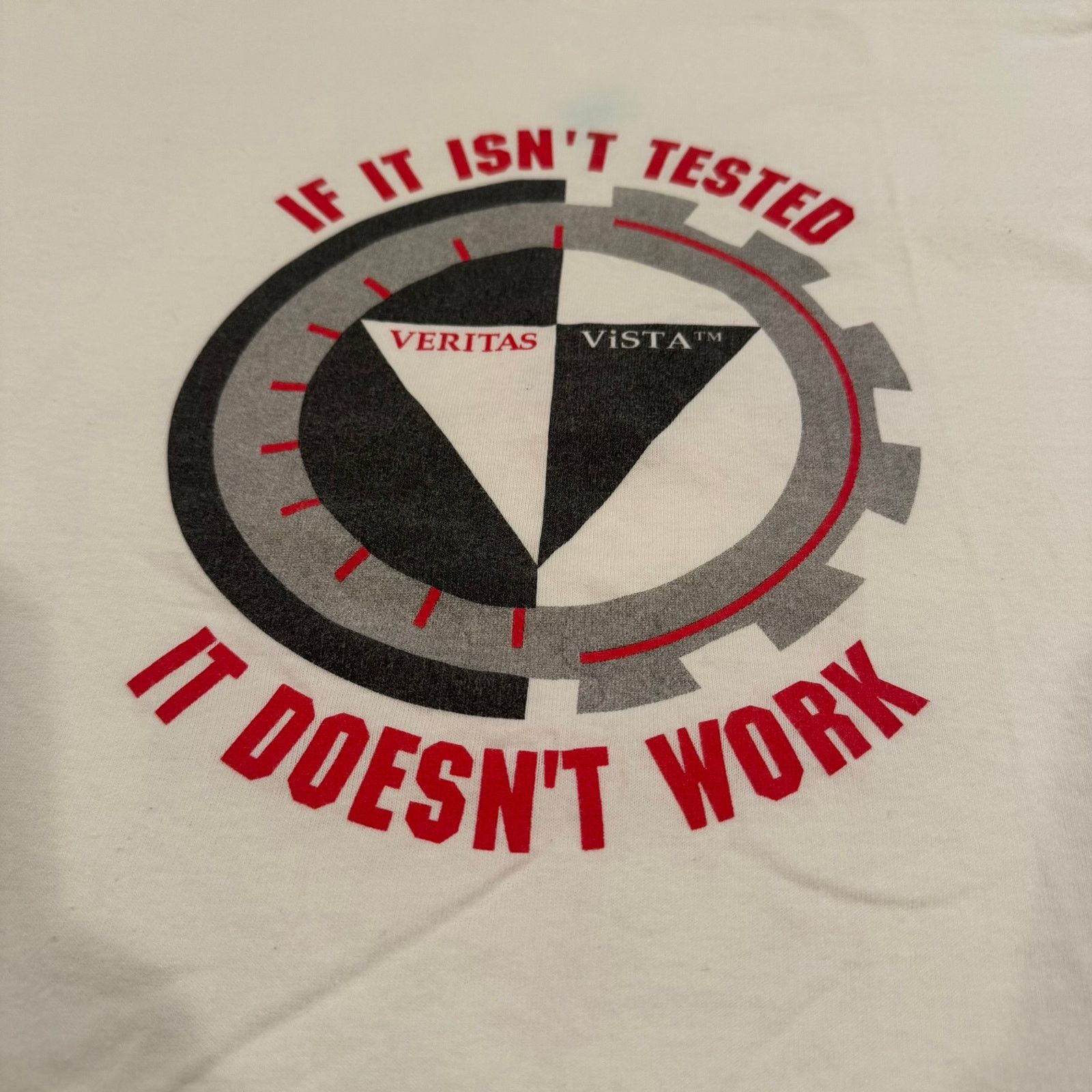 Fruit Of The Loom Vintage Veritas Vista T-Shirt - Size Large - Good Condition Size US L / EU 52-54 / 3 - 4 Thumbnail