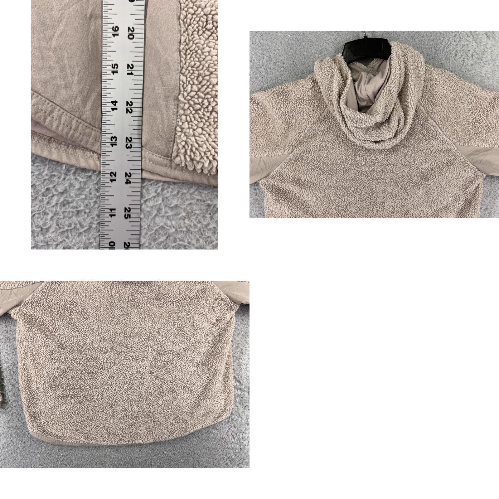 Nike Nike Sweater Women's Medium Beige 100% Polyester Sherpa Hooded Long Sleeve Crop Knit Pullover Fall Winter Size M / US 6-8 / IT 42-44 - 9 Thumbnail