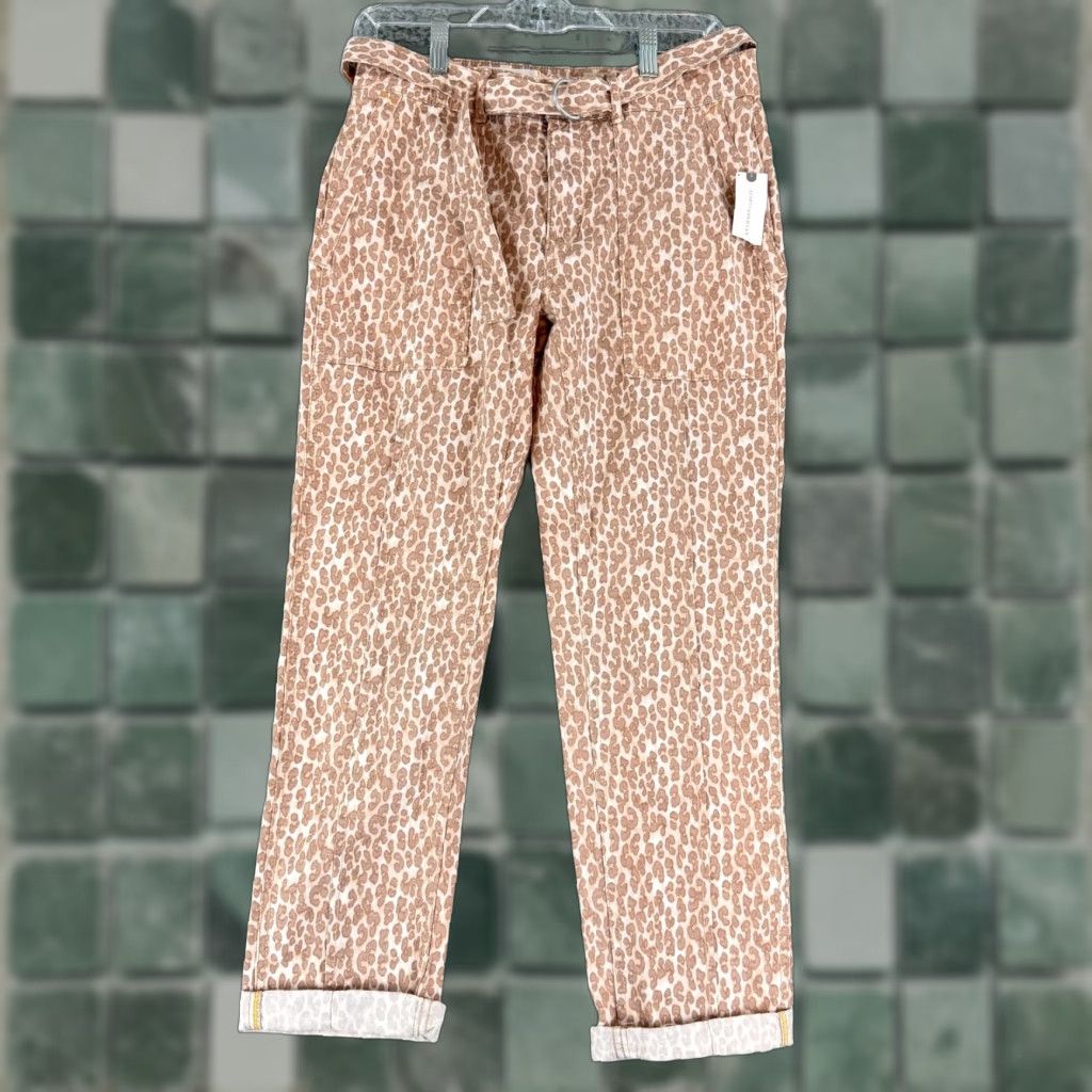 Anthropologie Anthropologie The Wanderer Pant Womens Size 28 Brown Animal Pant Cuffed Straight Size 28" / US 6 / IT 42 - 1 Thumbnail