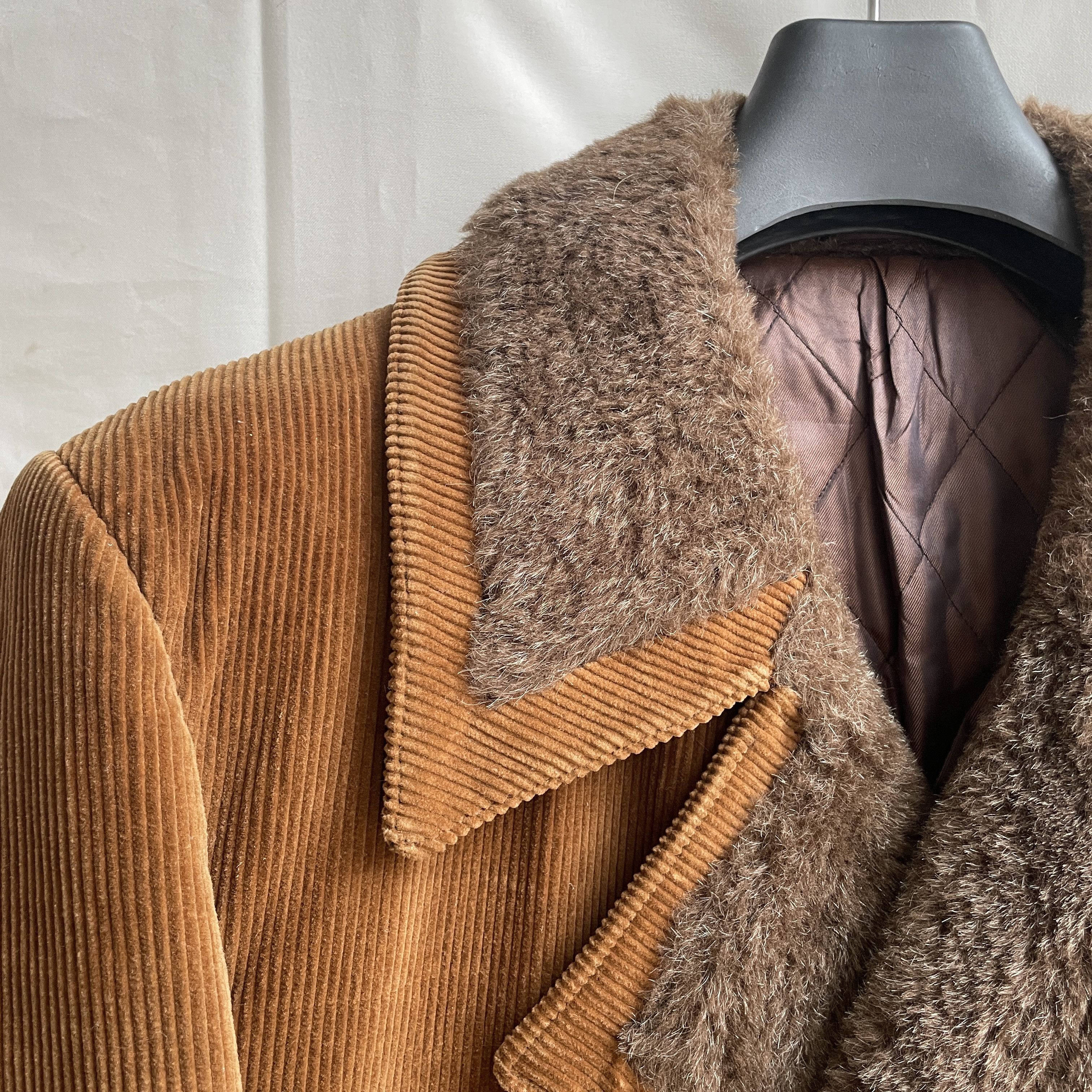 Burton Burton Vintage 60s 70s Borg Corduroy Double Breasted Coat Size US L / EU 52-54 / 3 - 5 Thumbnail