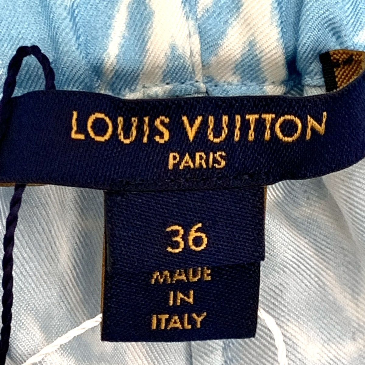 Louis Vuitton Louis Vuitton Blue All-over Print Silk Casual Shorts K26WX Size 25" / US 0 / IT 36 - 5 Thumbnail