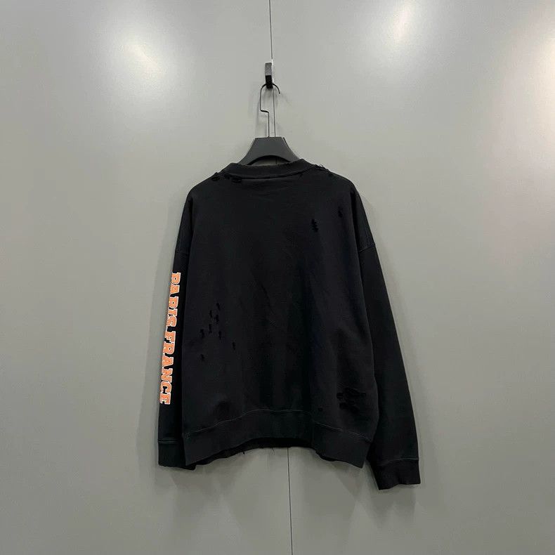 Balenciaga Balenciaga Black front logo printed sweatshirt Size US M / EU 48-50 / 2 - 2 Thumbnail