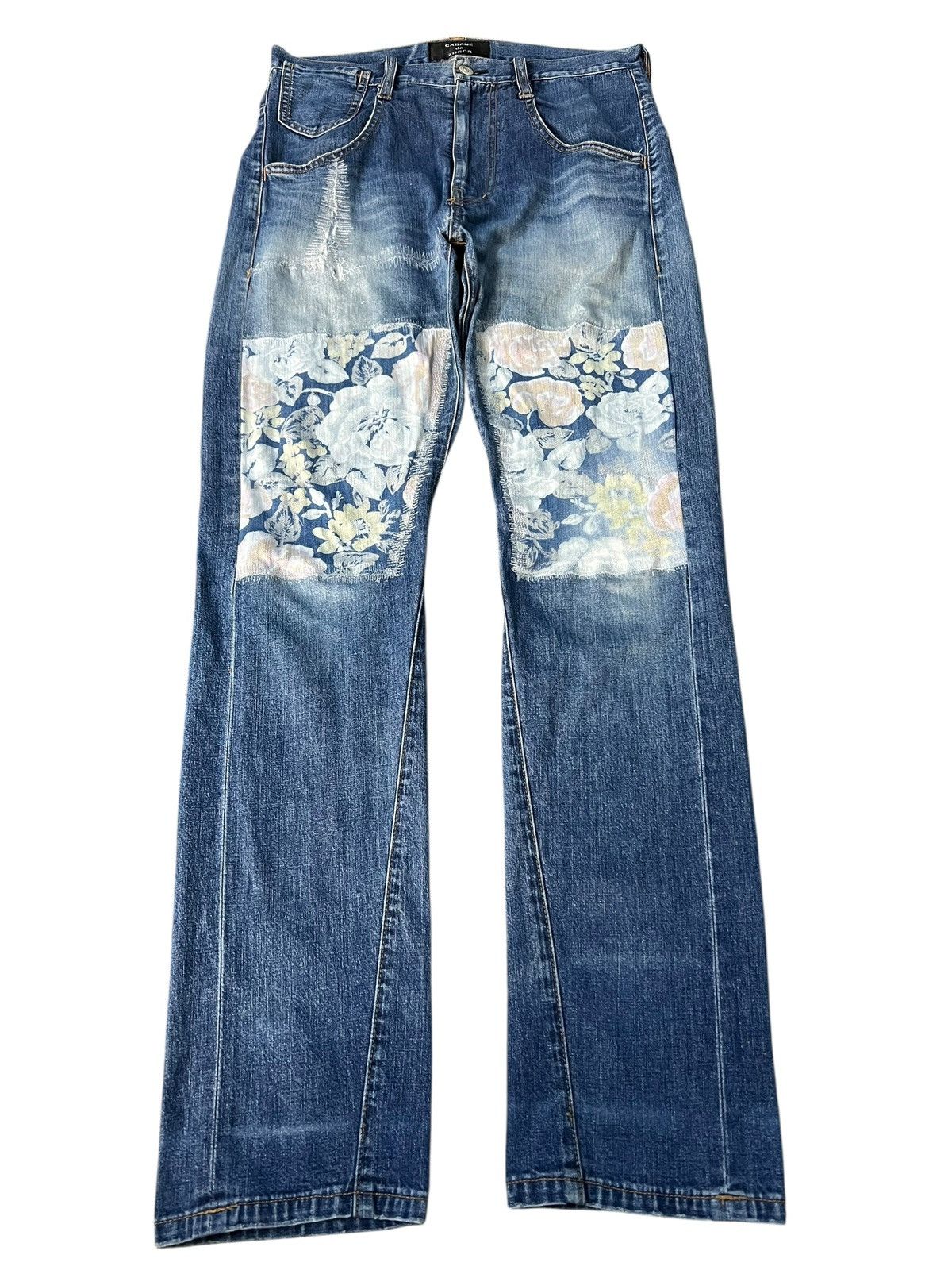 CABANE de ZUCCa Vintage Cabane De Zucca Patchwork Selvedge Mud Wash Jean Size US 30 / EU 46 - 1 Thumbnail