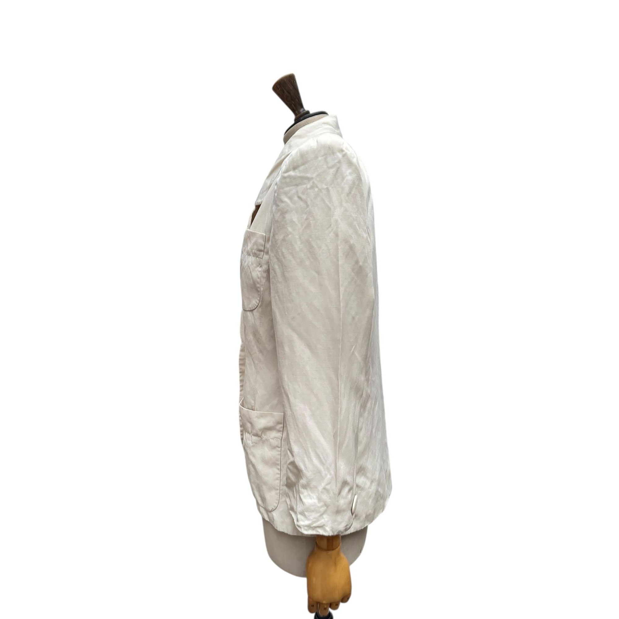 Yves Saint Laurent 1980s Beige Linen Blazer Jacket Size M / US 6-8 / IT 42-44 - 4 Thumbnail