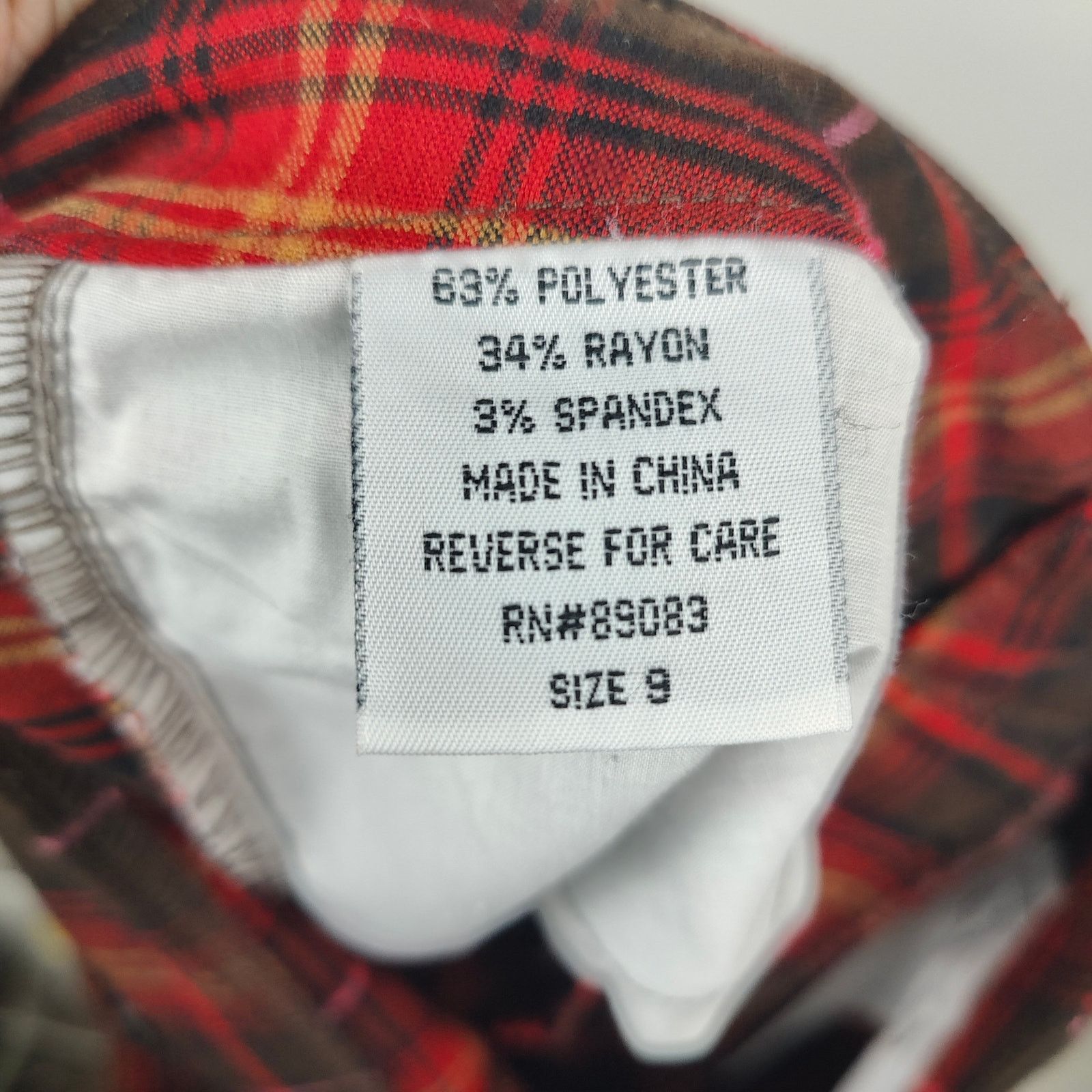 Other Vintage Y2K L.E.I. Plaid Flare Pants Womens 8/9 Red Emo Goth Size 30" / US 8 / IT 44 - 8 Thumbnail