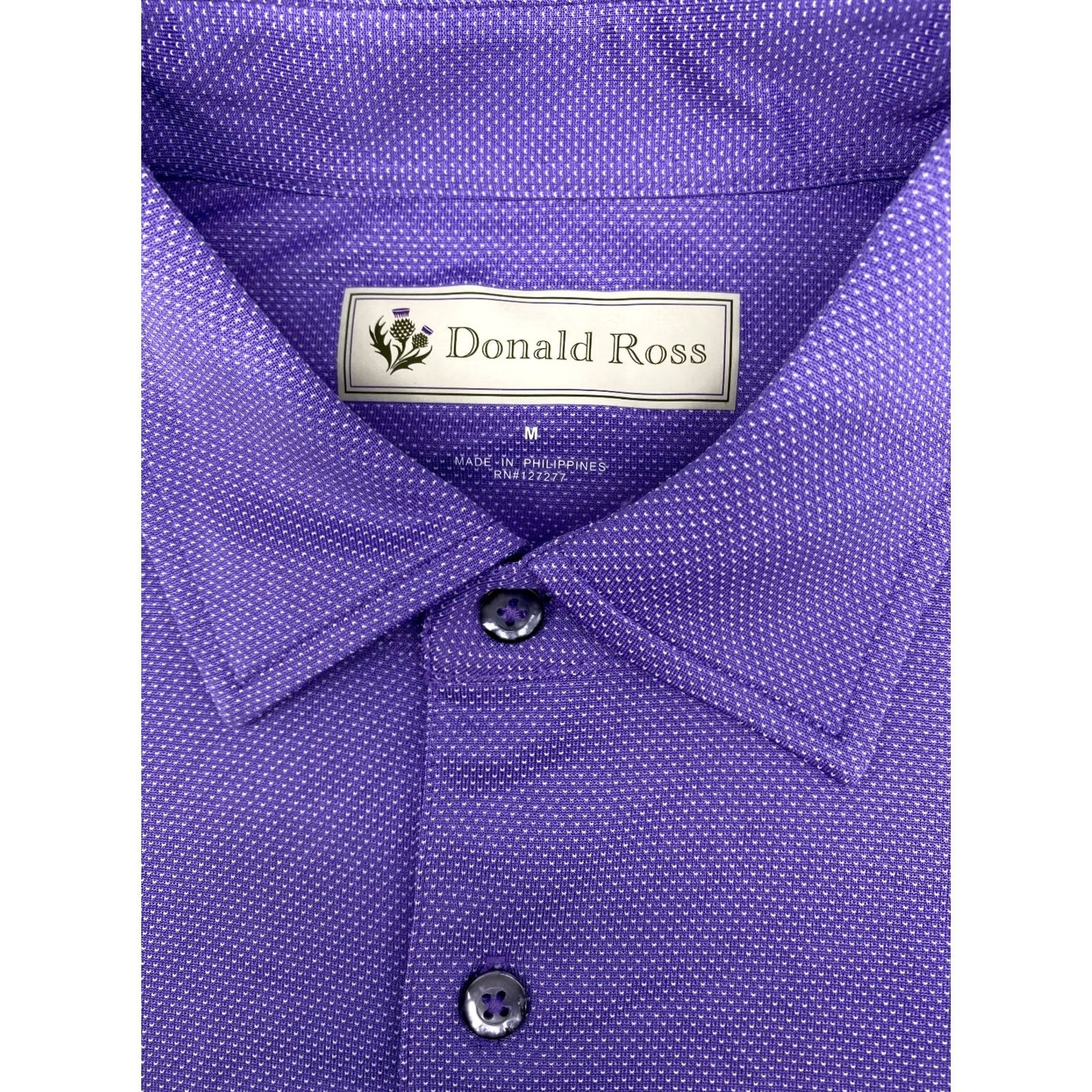 Vintage Donald Ross Polo Shirt Men Medium Purple Short Sleeve Shirt Polo for Golf Size US M / EU 48-50 / 2 - 3 Thumbnail