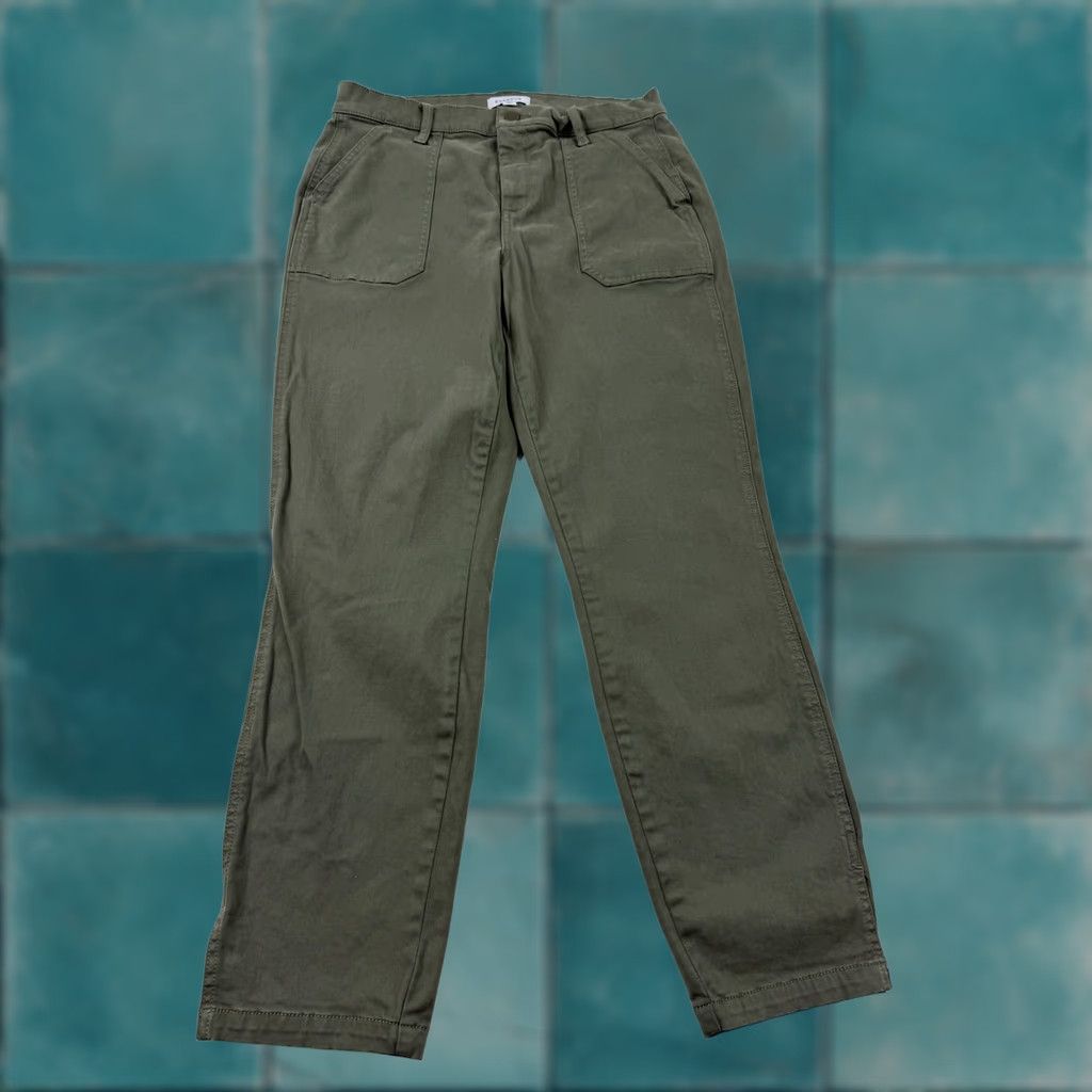 Vintage EVEREVE Pants Womens 28 Green Chino Straight Leg Twill Adjustable Hem Casual Size 28" / US 6 / IT 42 - 1 Thumbnail
