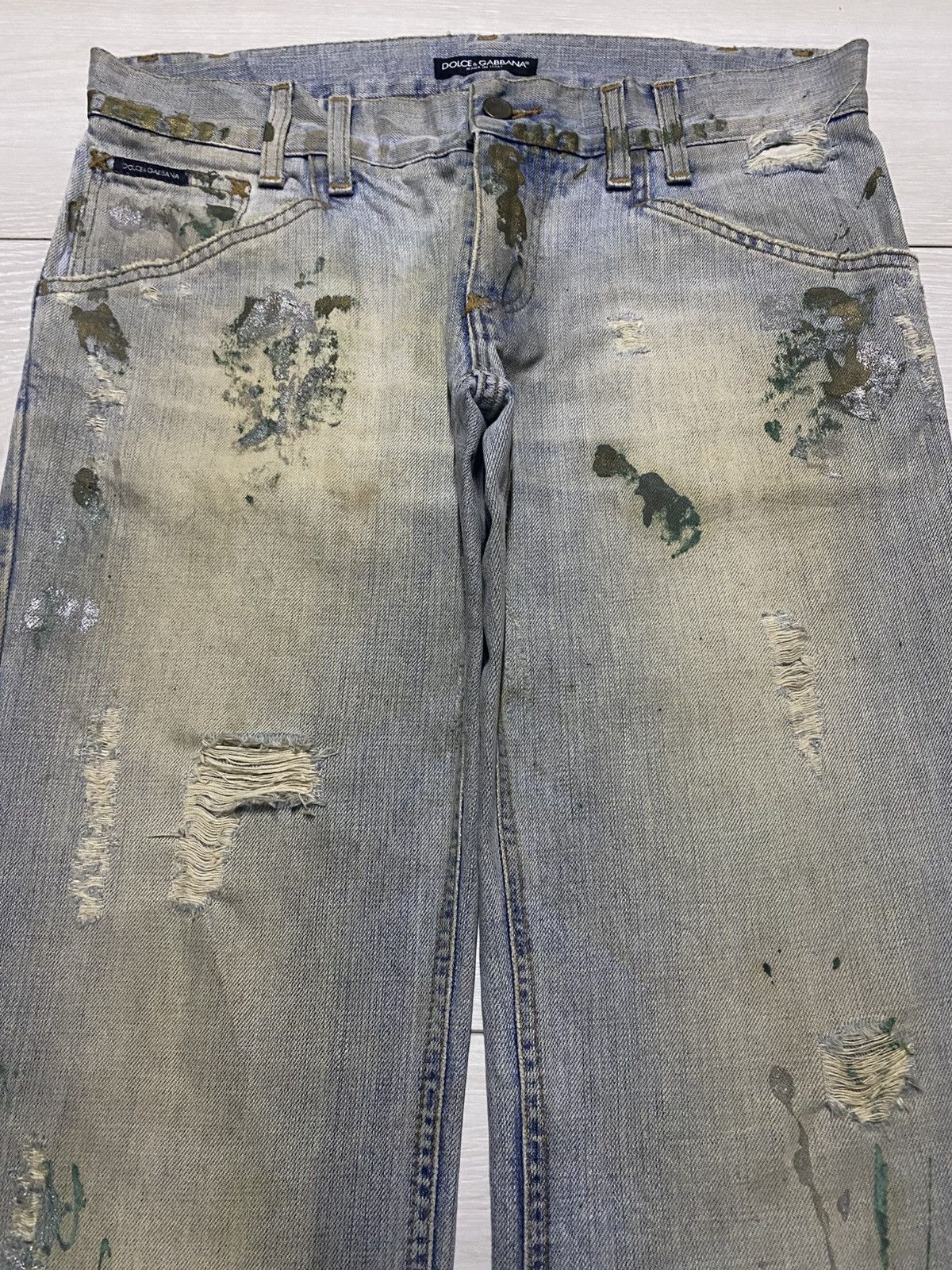 Dolce & Gabbana Dolce & Gabbana Mud Wash Paints Splatter Distressed Jeans Size US 34 / EU 50 - 3 Thumbnail