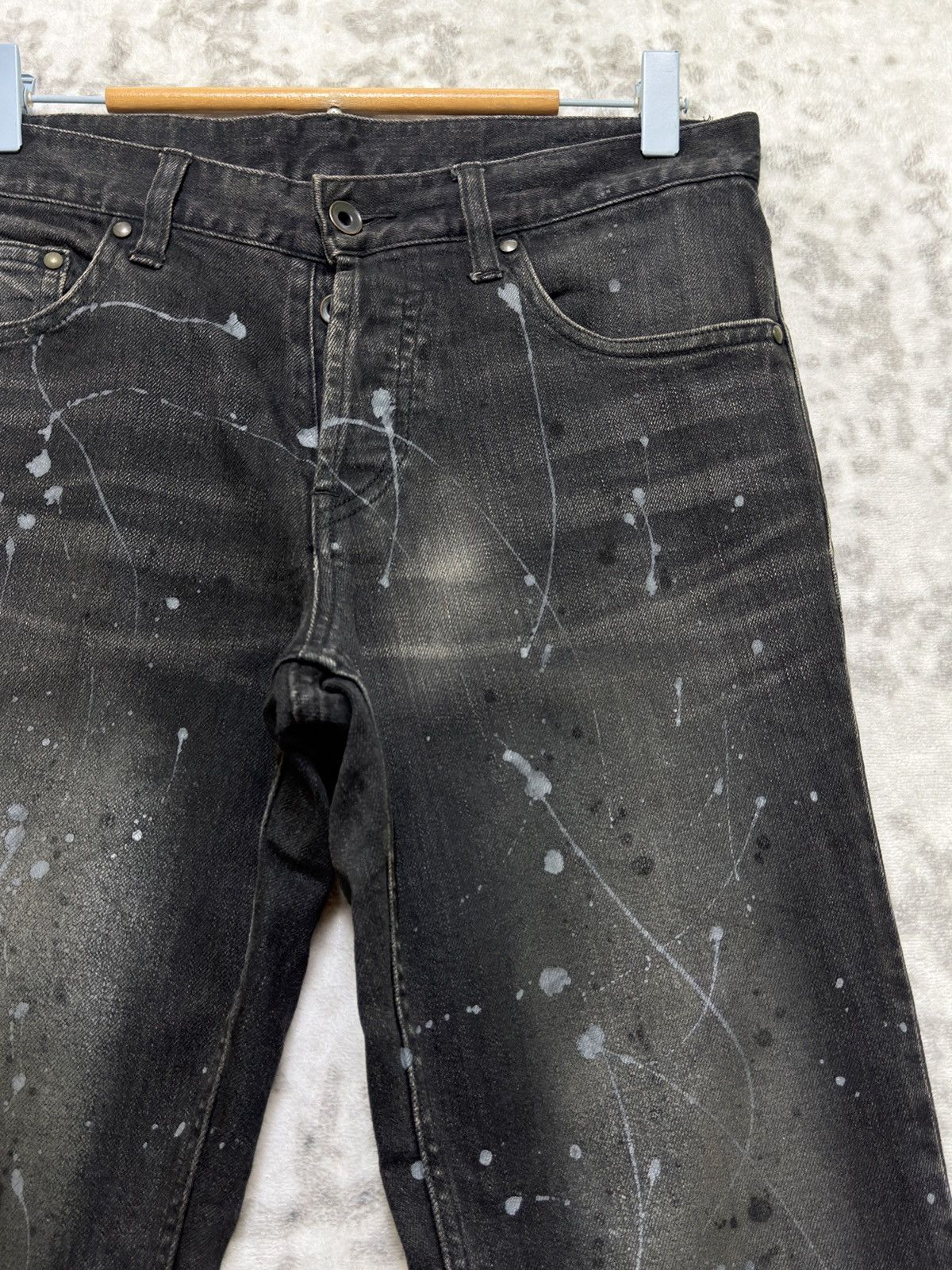 Shellac Vintage SHELLAC Paint Splashed Slim Fit Button Denim Jeans Size US 30 / EU 46 - 5 Thumbnail