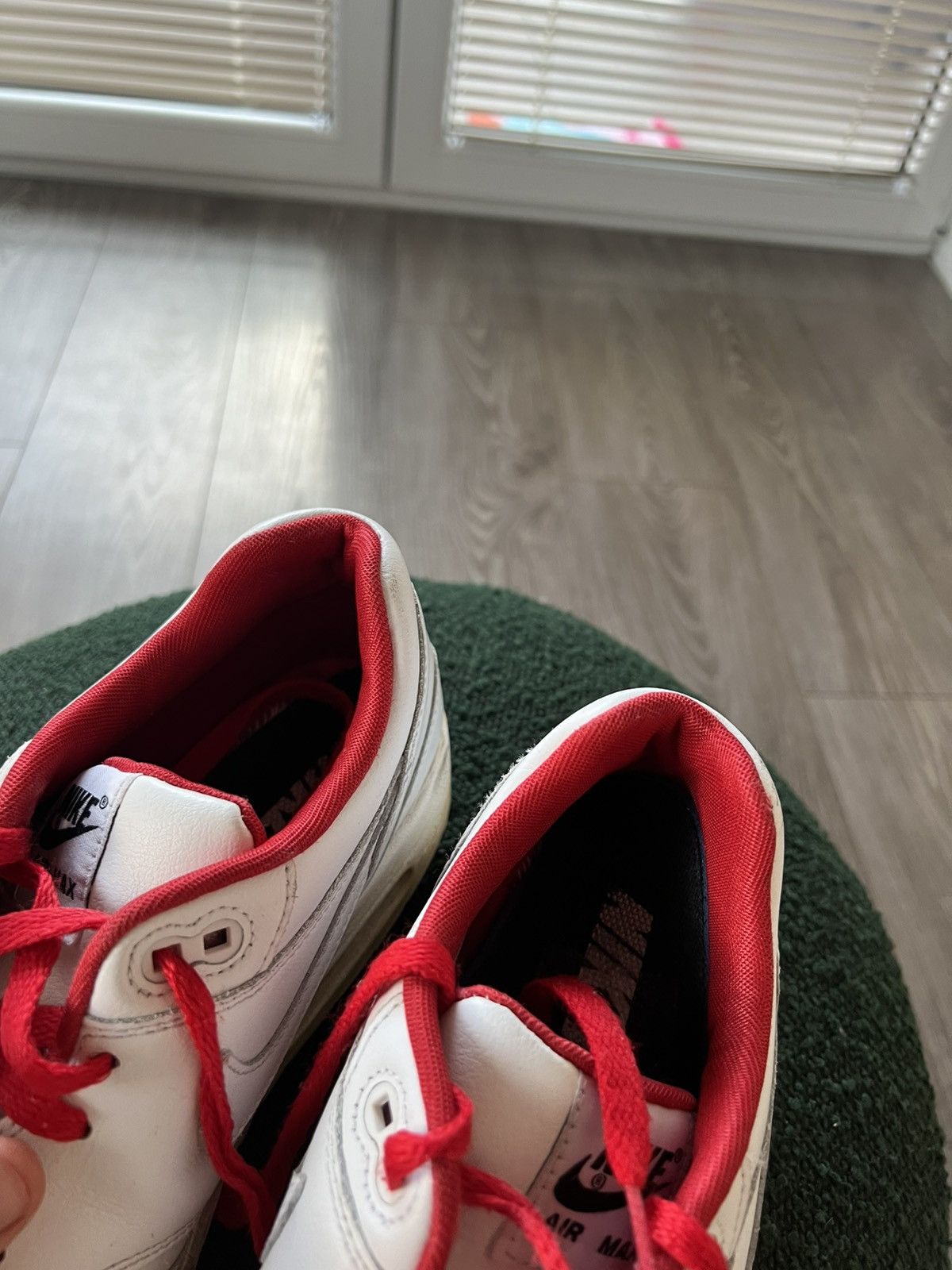 Nike ‼️Rare Nike ID Air Max 1 White/Red “Giga Nord” Sneakers‼️ Size US 9.5 / EU 42-43 - 17 Thumbnail
