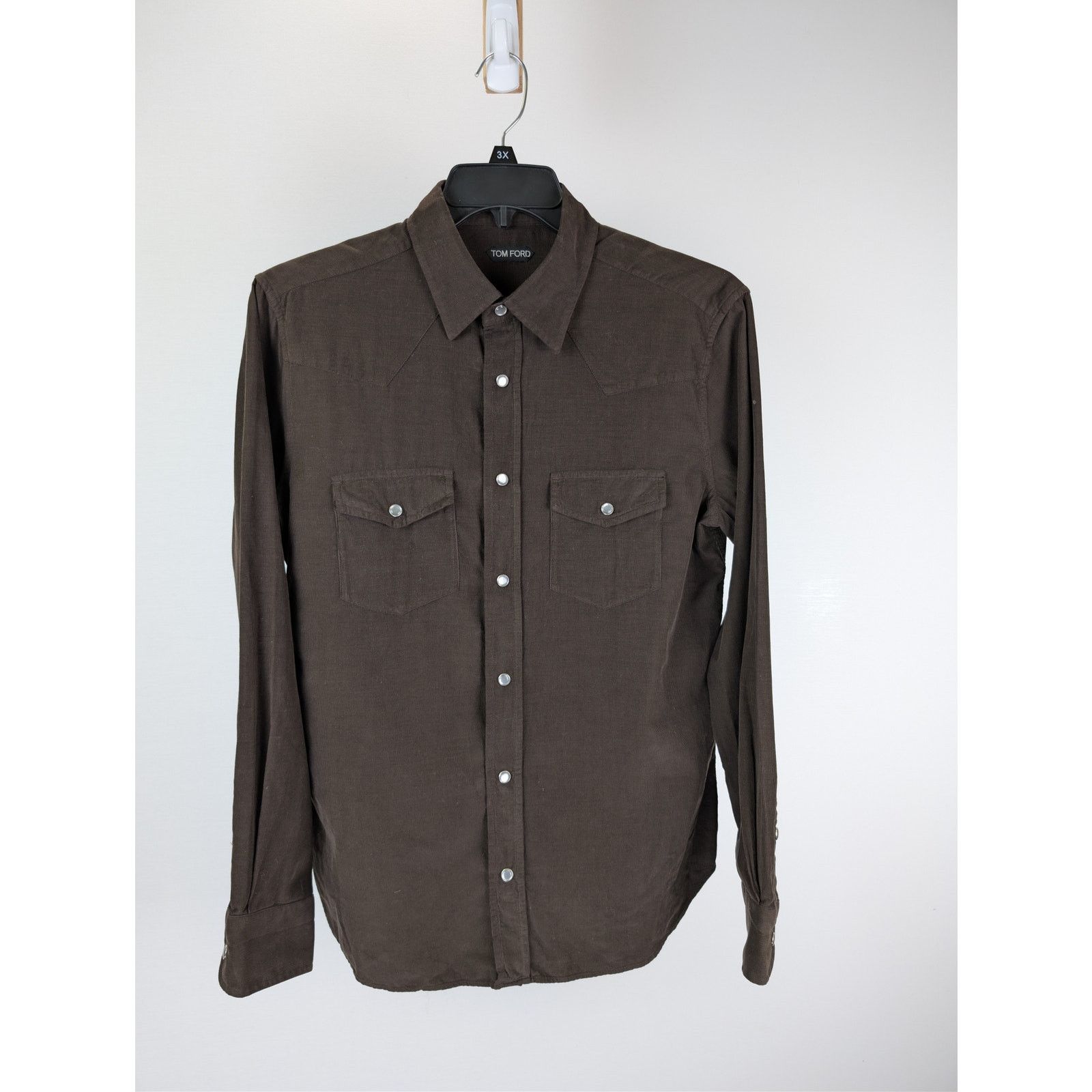 Tom Ford o1rshd1 CC20 Button up Shirt in Dark Brown Size US S / EU 44-46 / 1 - 8 Thumbnail