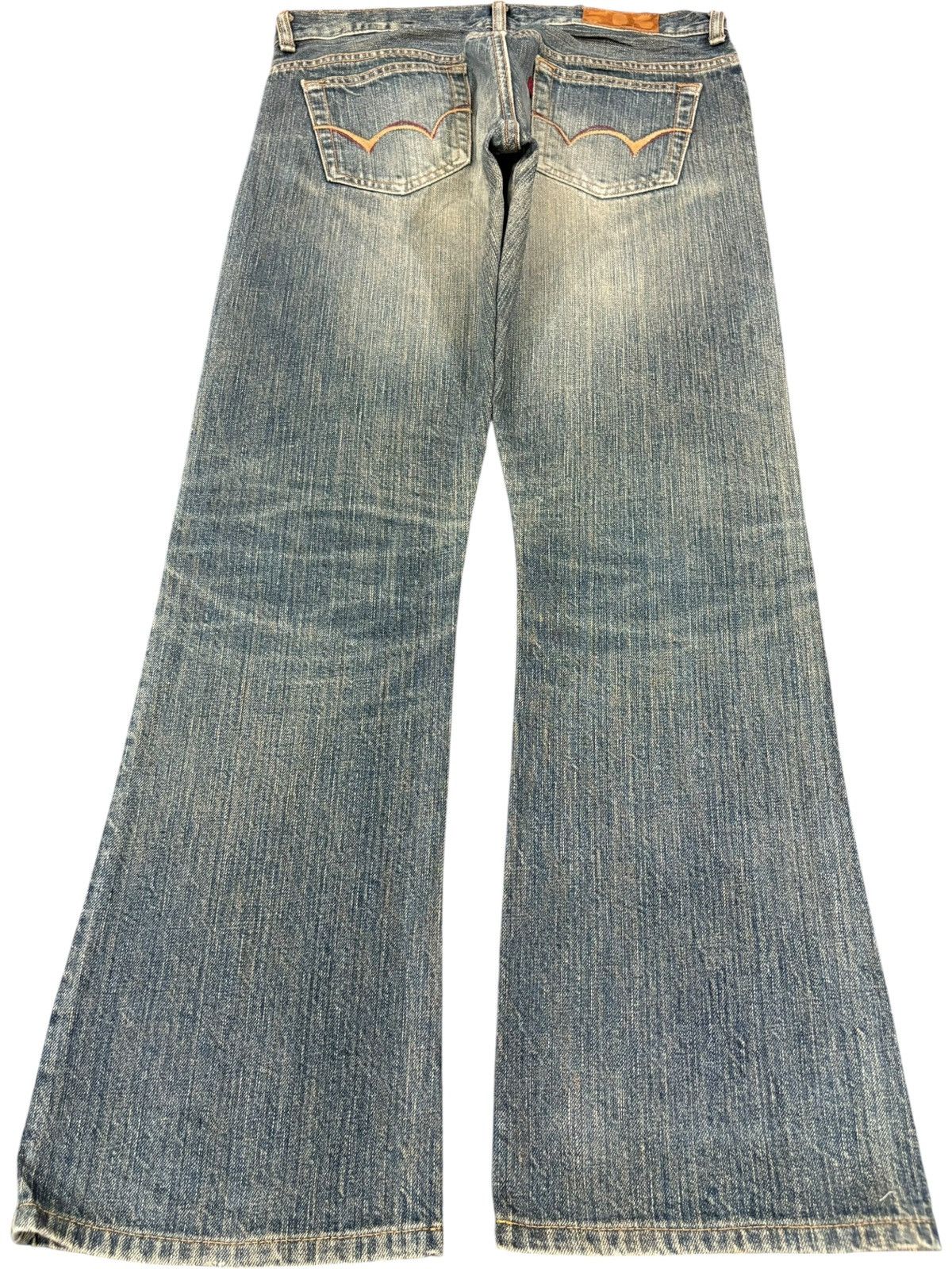 Edwin Vintage Japanese Edwin 503 Mud Wash Distressed Flare Jeans Size 32" / US 10 / IT 46 - 2 Thumbnail