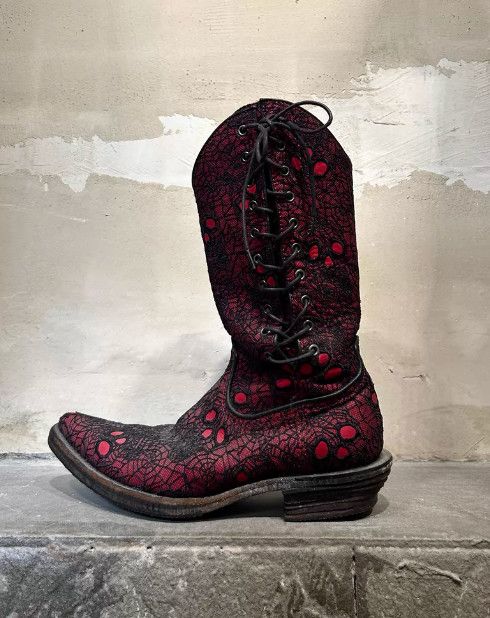 Number (N)ine Number (N)ine 05SS Skull Spider Pointed-Toe Long Boots Size US 6 / EU 39 - 5 Thumbnail