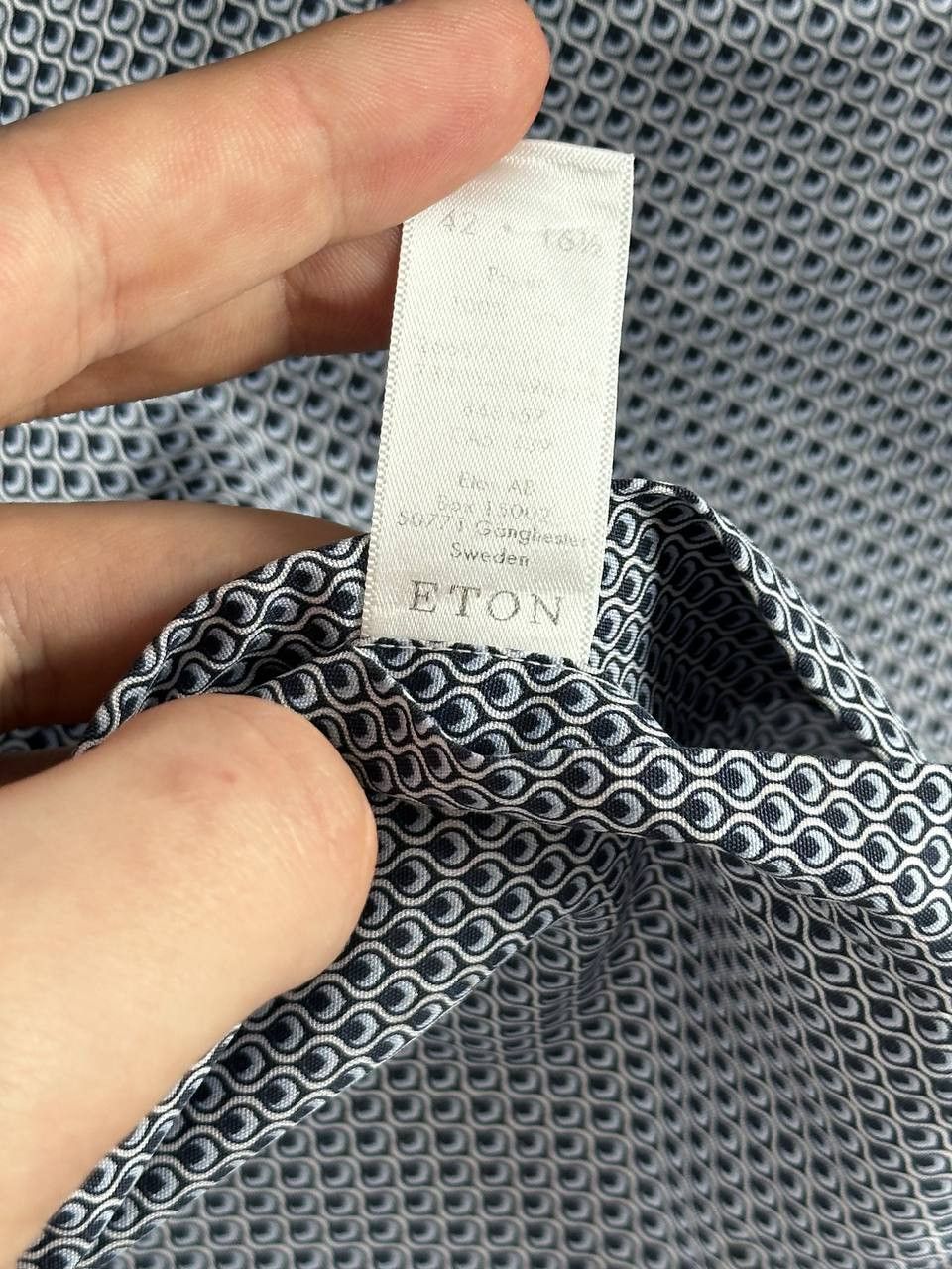 Eton Eton Shirt Contemporary Fit Blue Pattern Size 42 Size US L / EU 52-54 / 3 - 7 Thumbnail