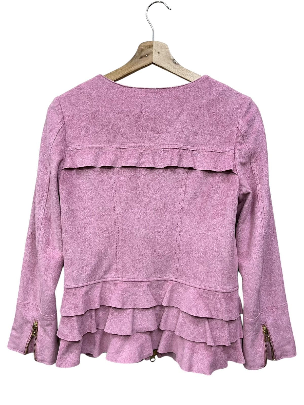 Anna Sui Dolly Girl by Anna Sui Frill Ruffle FauxSuede Jacket Archive Size XS / US 0-2 / IT 36-38 - 2 Thumbnail