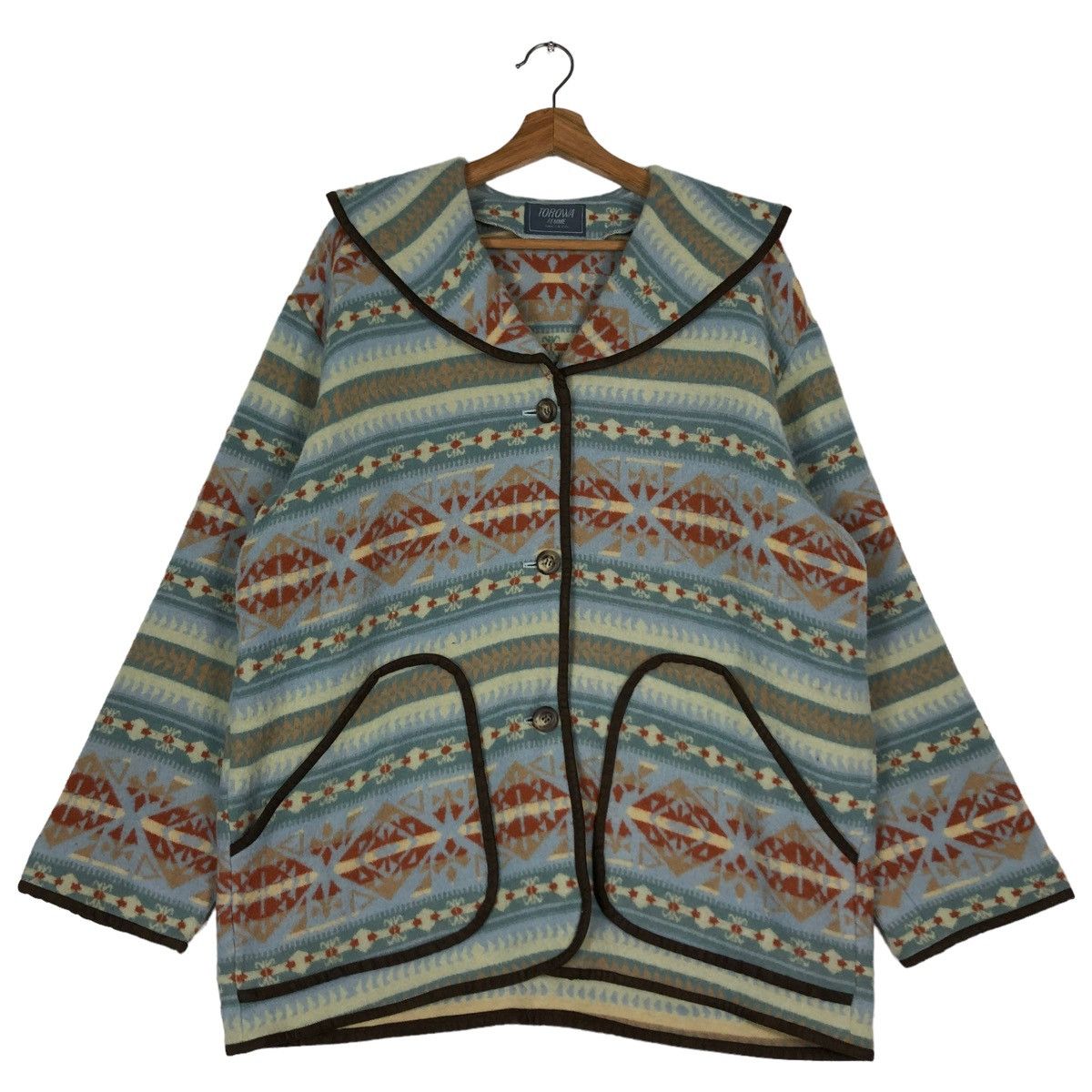 🔥VINTAGE WOOL JACKET TOROWA AZTEC NATIVE ISSEY MIYAKE
