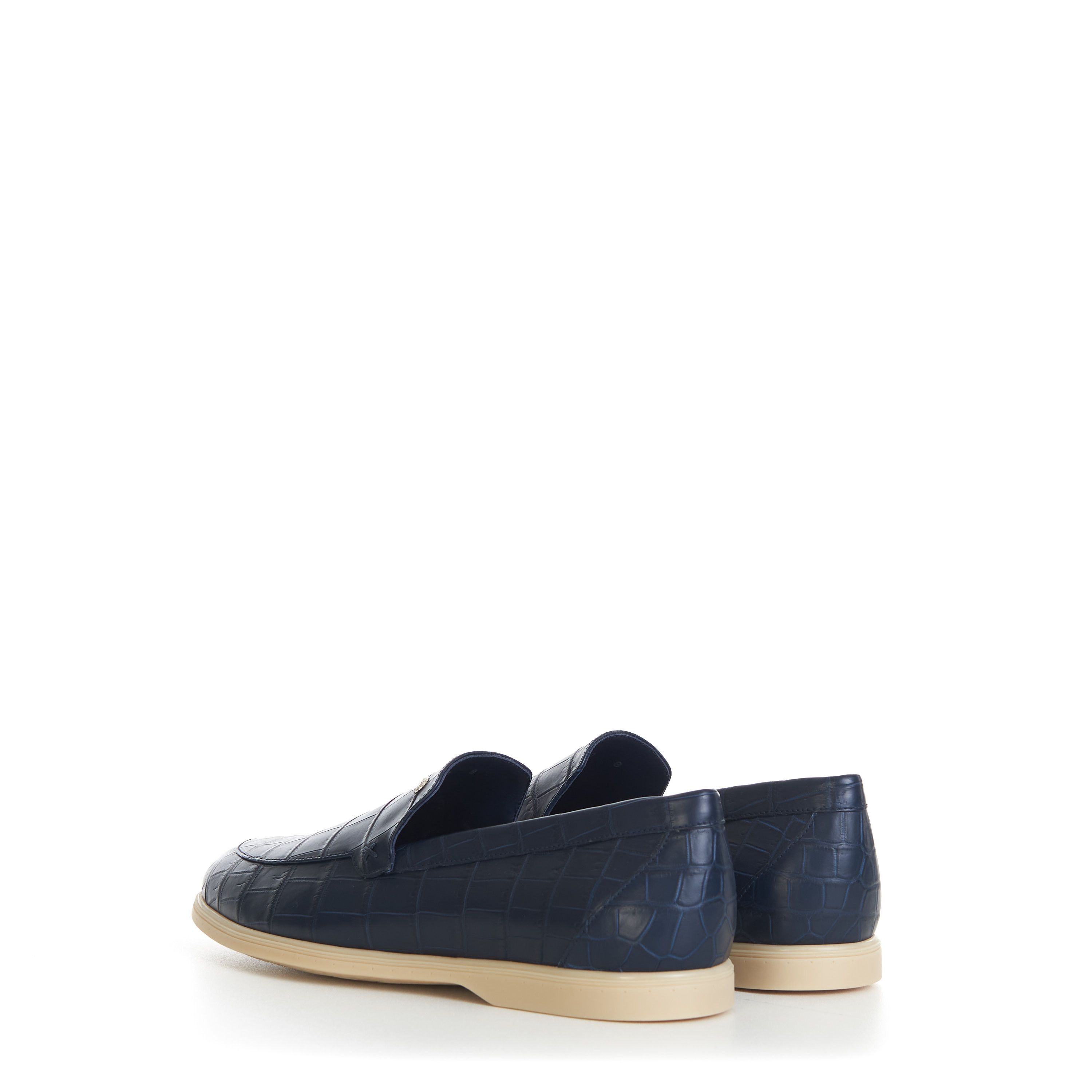 Stefano Ricci Blue Matted Crocodile Leather Loafers Size US 10 / EU 43 - 6 Thumbnail