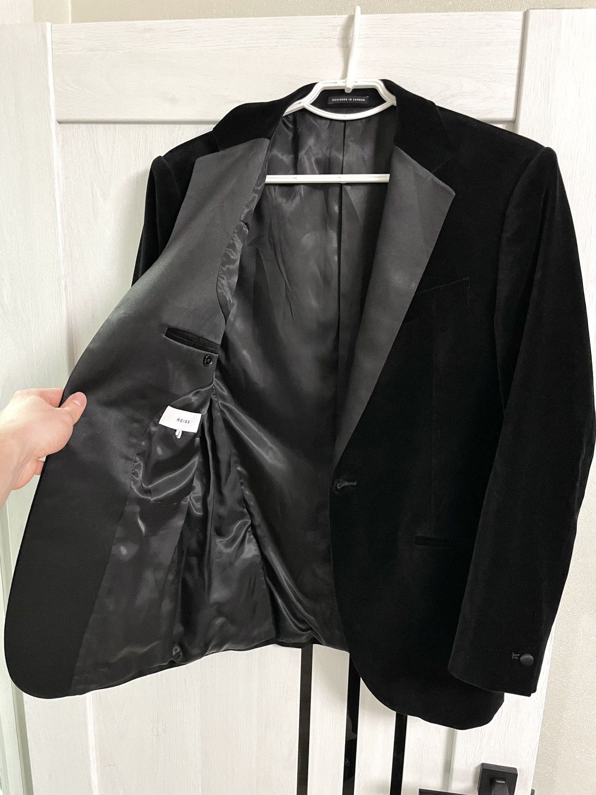 Reiss Reiss Ace Velvet Single Breasted Blazer Evening Jacket Size 38R - 3 Thumbnail