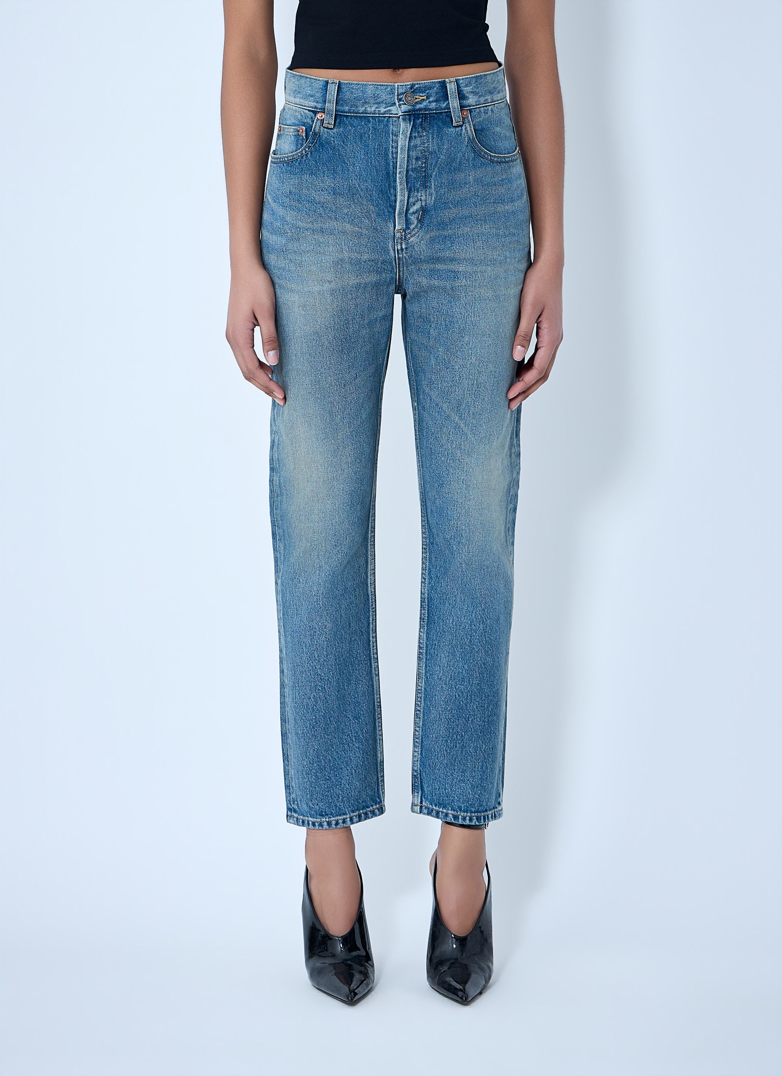 Saint Laurent Paris 90s High-Rise Cropped Slim Jeans Size 28" / US 6 / IT 42 - 1 Thumbnail