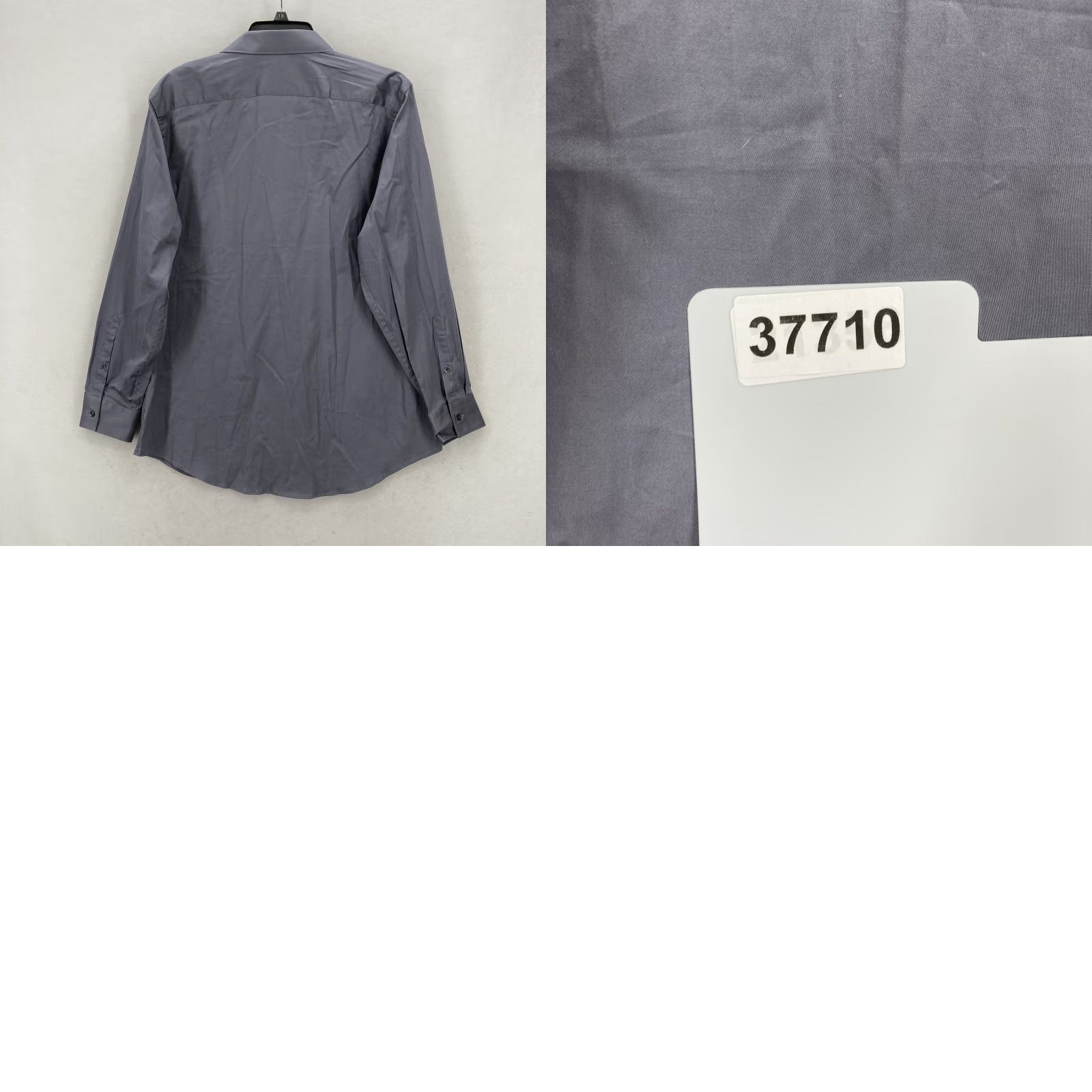 Marcs Marc Anthony Shirt Mens 17.5 Slim Fit Silver Gray Button Up Long Sleeve Dress Shirt Size 48R - 9 Thumbnail