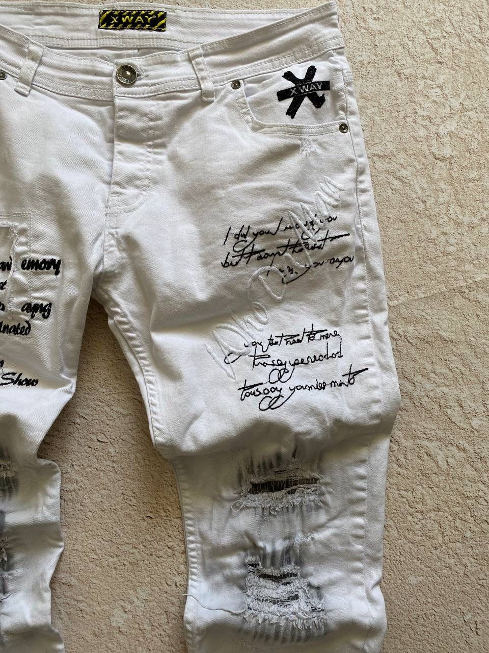 Japanese Brand Dirty pants Faded Crash denim thrashed y2k distressed jeans Size US 30 / EU 46 - 3 Thumbnail