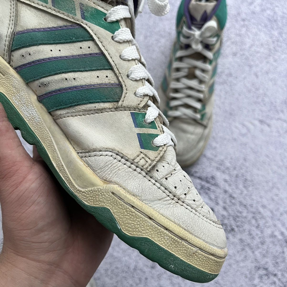 Adidas × Vintage Adidas vintage hi-top leather sneakers 1990 made in Korea Size US 7 / EU 40 - 9 Thumbnail