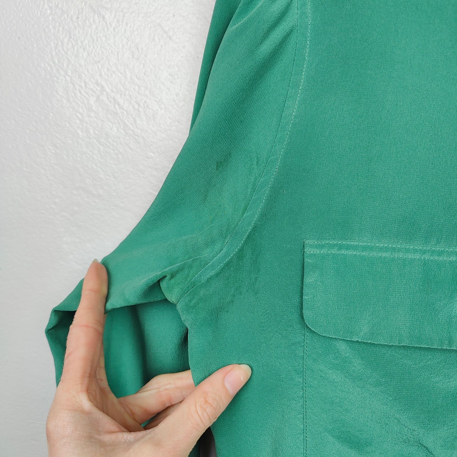 Equipment Equipment Femme Signature Silk Top Womens Small Jewel Green Size S / US 4 / IT 40 - 3 Thumbnail