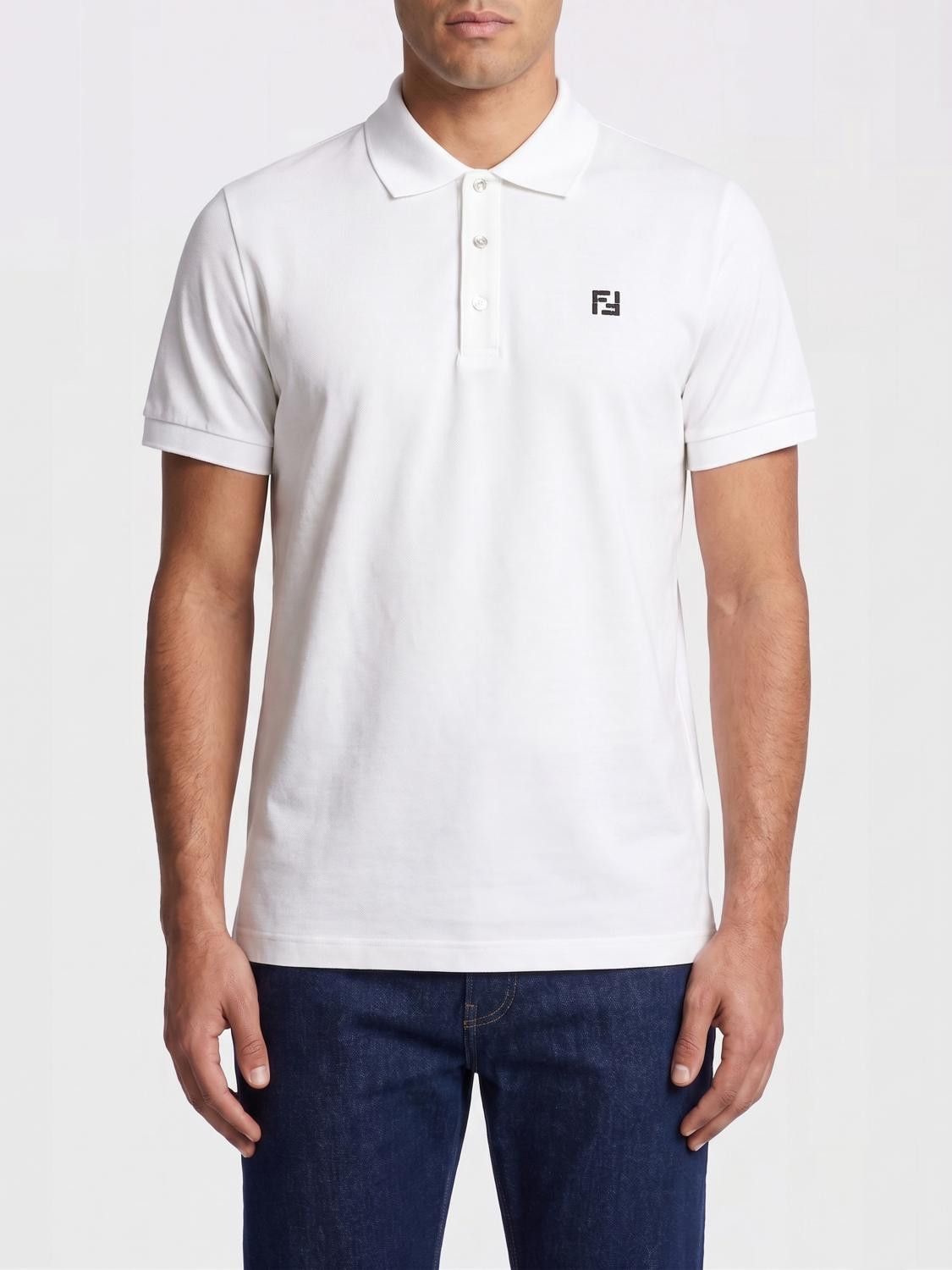 Fendi Fendi Polo Shirt Men White Size US M / EU 48-50 / 2 - 1 Thumbnail
