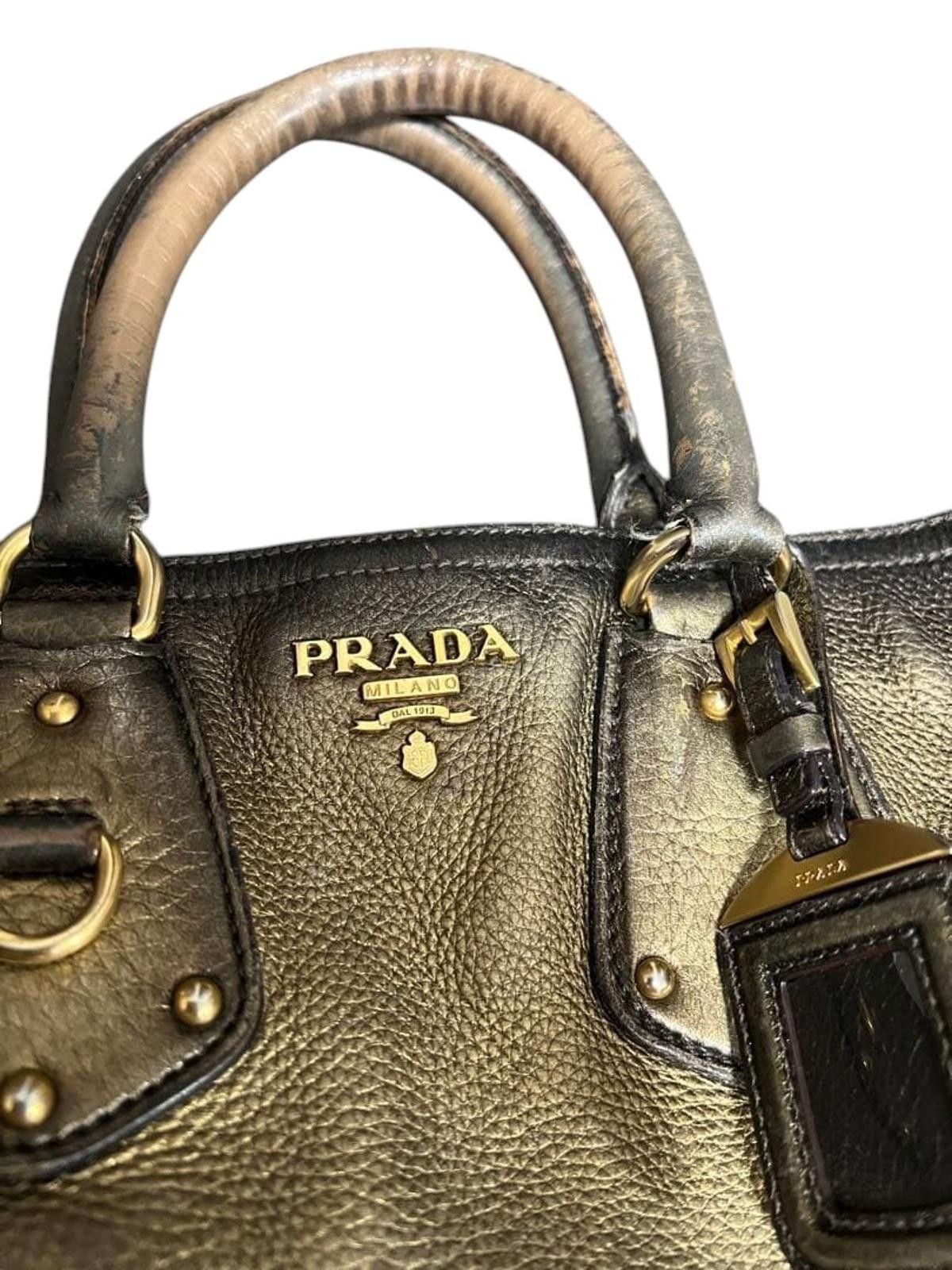 Prada Prada - Metallic Leather Handbag Size ONE SIZE - 3 Thumbnail