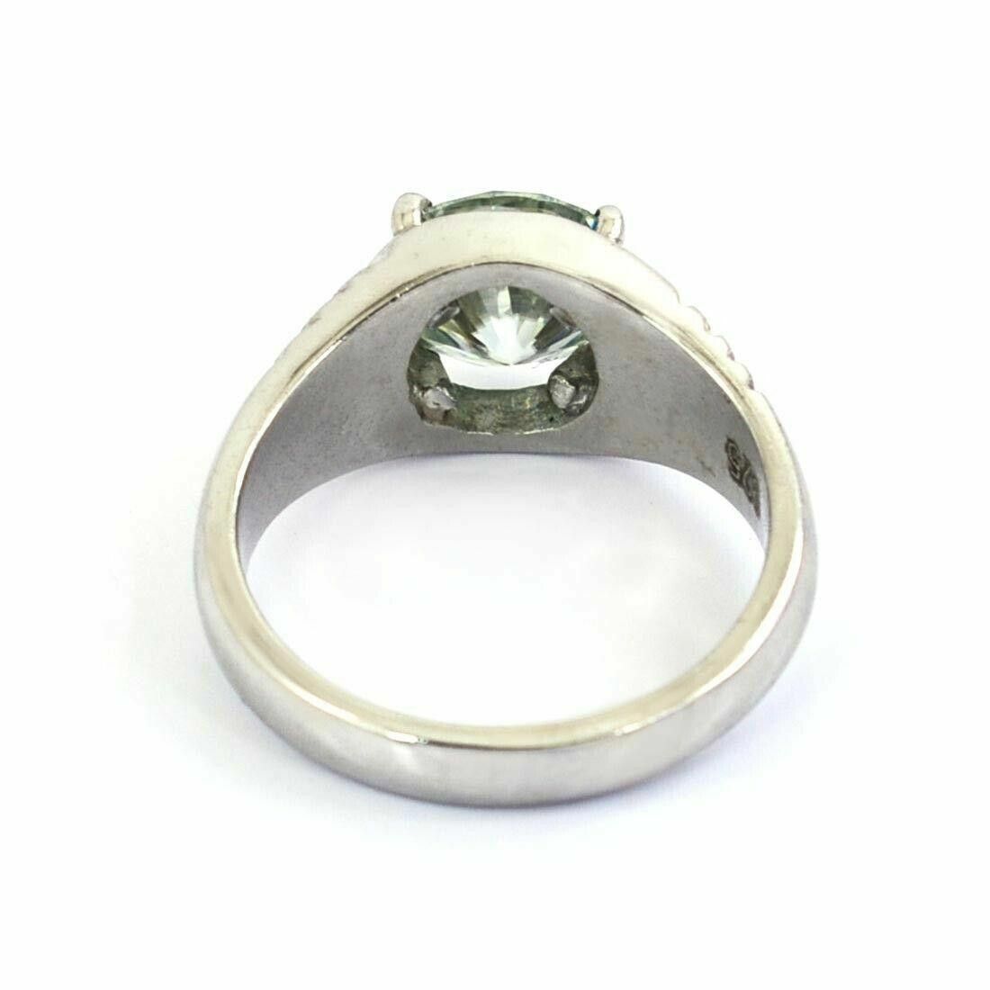 Handmade Hand Made Silver Solitaire Off White Diamond Ring 2.40 Cts Size ONE SIZE - 4 Thumbnail