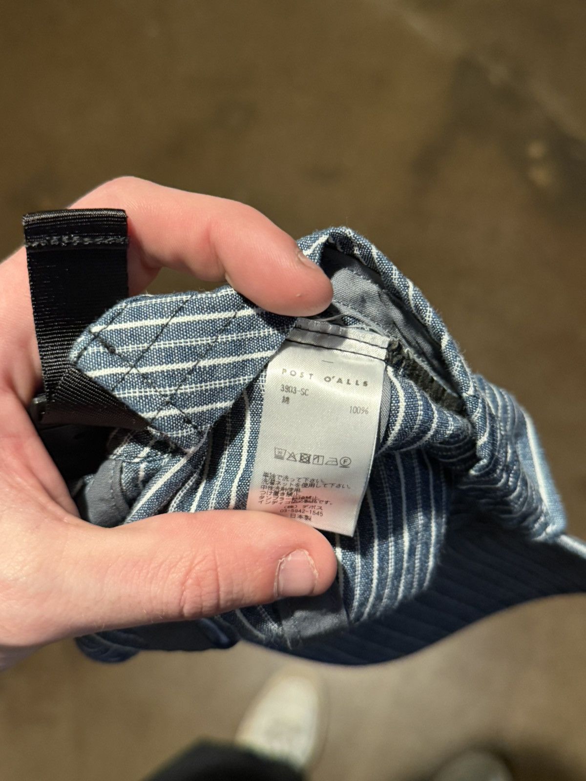 Post Overalls Post O’Alls #3903-SC POST Ball Cap : stripe chambray indigo Size ONE SIZE - 5 Thumbnail