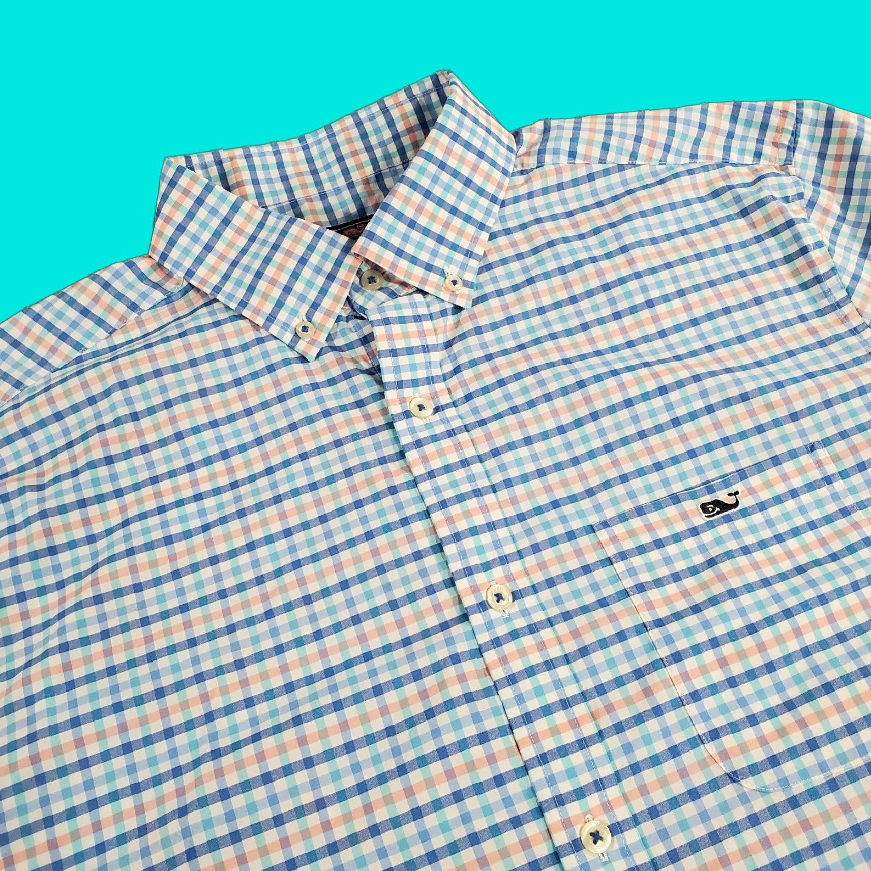 Vineyard Vines Vineyard Vines Button-Up Shirt Mens L White Blue Plaid Check Long Sleeve Collared Classic Fit Size US L / EU 52-54 / 3 - 1 Thumbnail