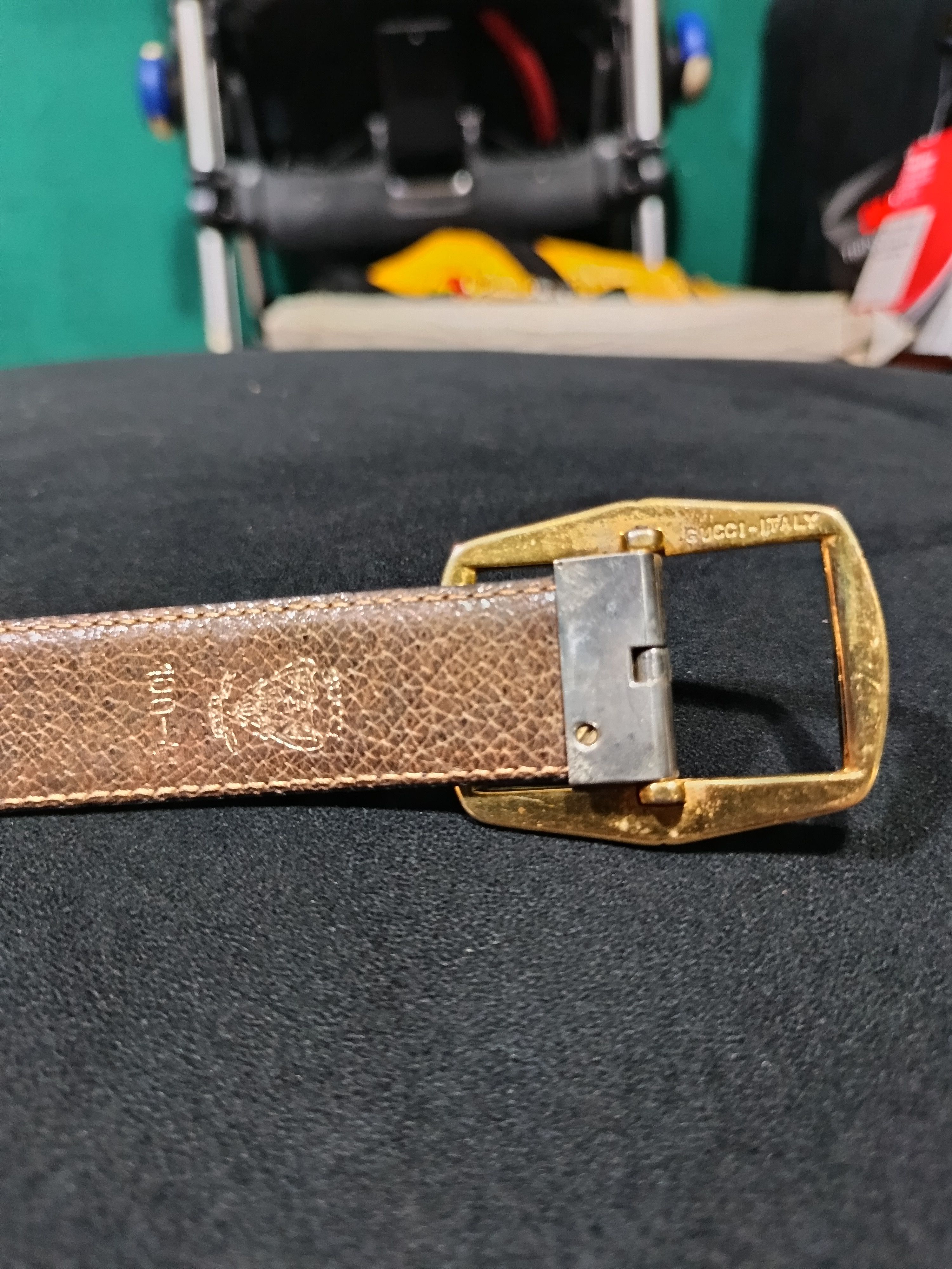 Gucci Vintage 80s gold gucci reversible belt Size 38 - 4 Thumbnail