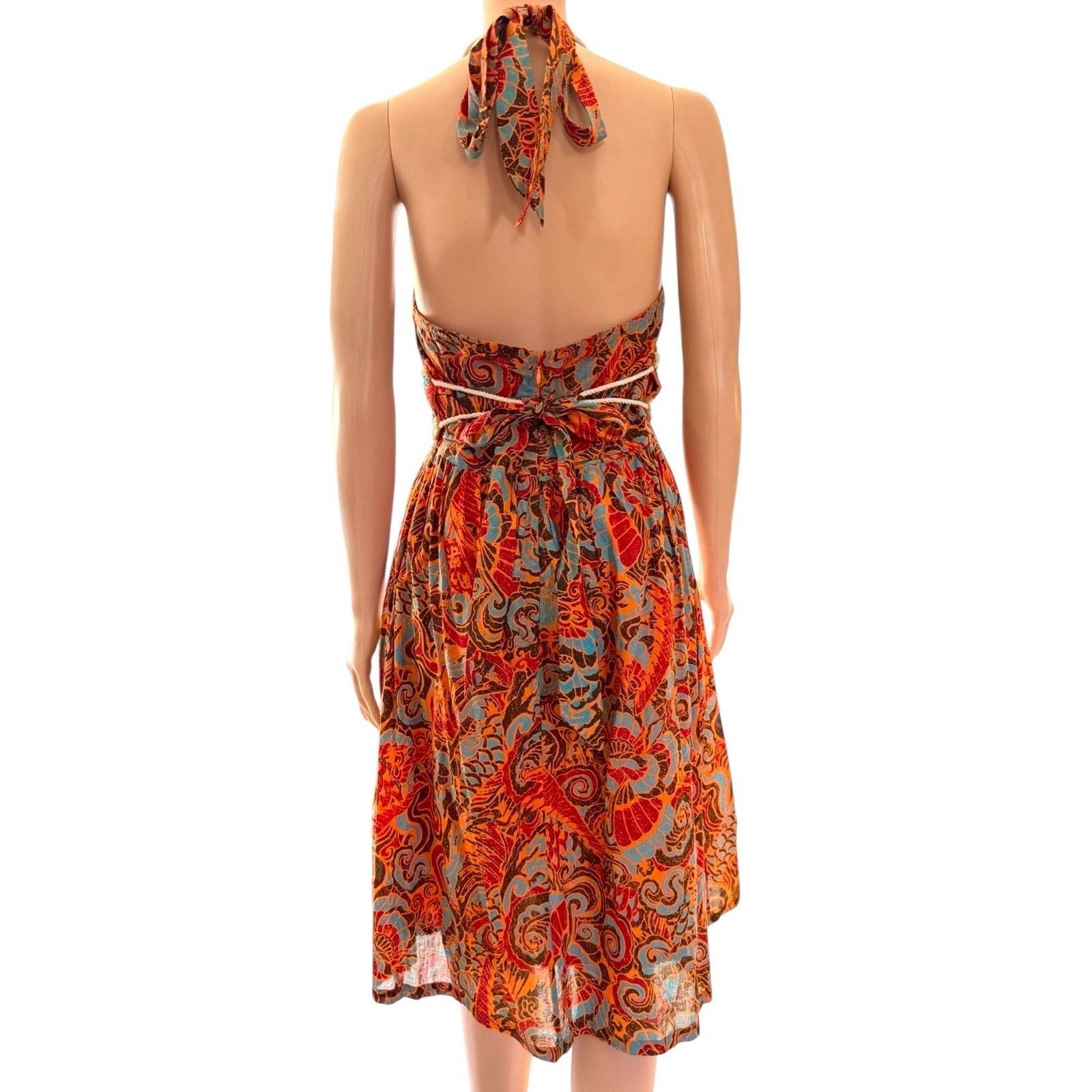 Anthropologie Moulinette Soeurs Anthropologie Halter Dress Sz 8 Bead Belt Size M / US 6-8 / IT 42-44 - 5 Thumbnail