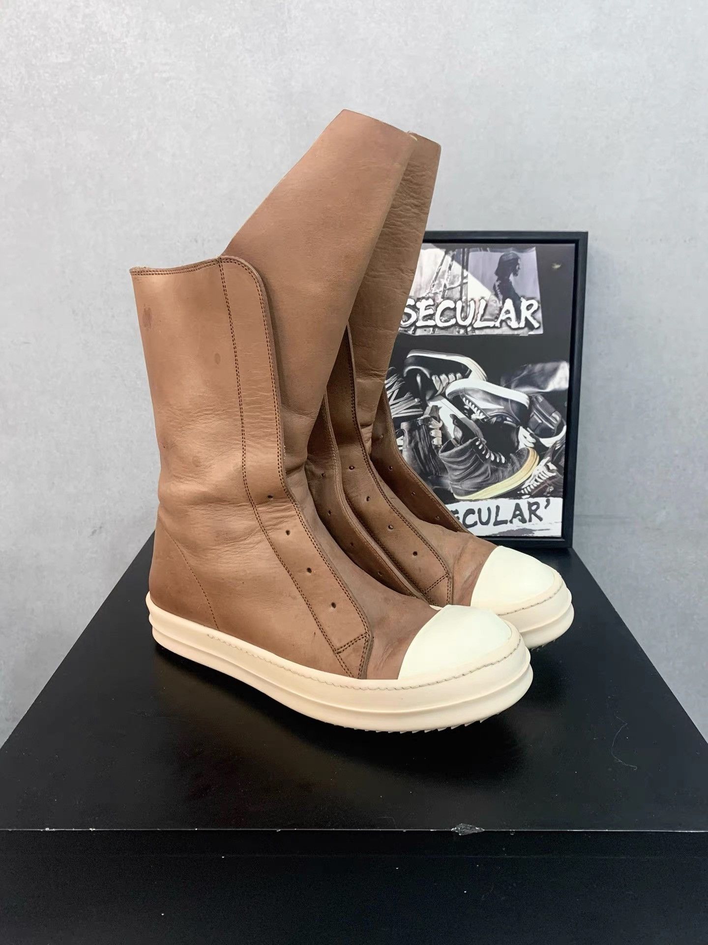 Rick Owens Rick Owens Mainline Leather Long Tongue Boots K34 Size US 6 / EU 39 - 1 Thumbnail